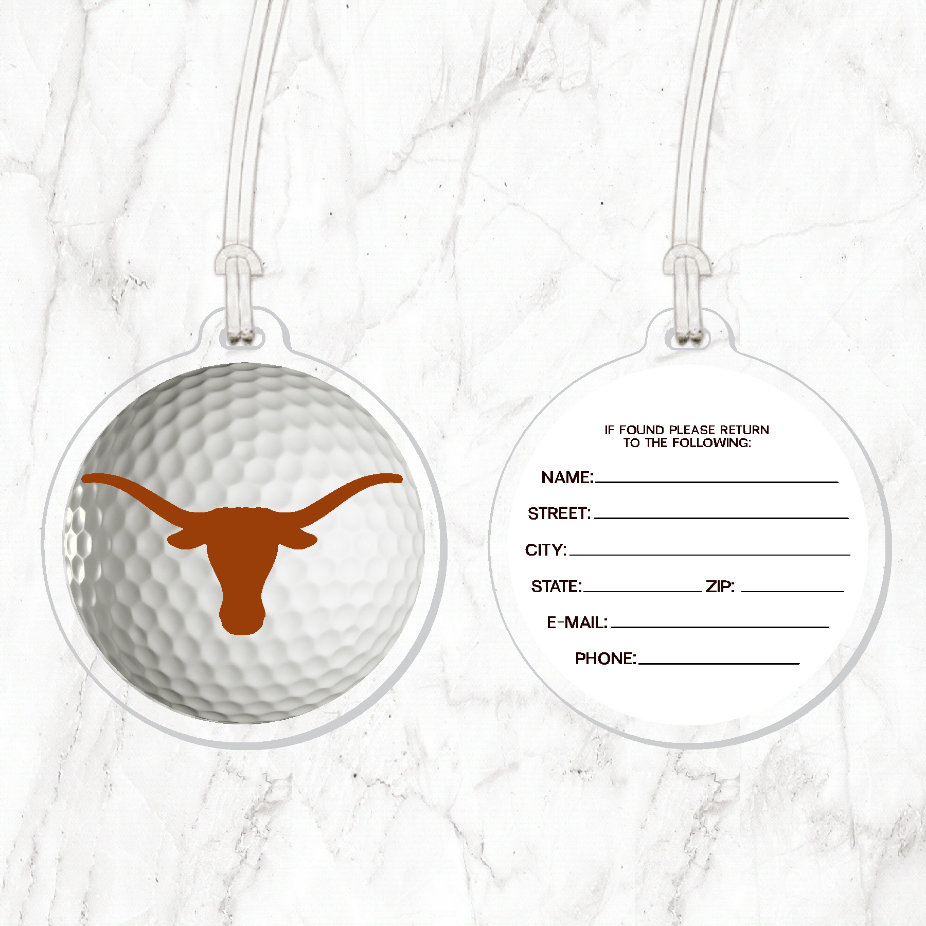 Texas Golf Ball Luggage Tag