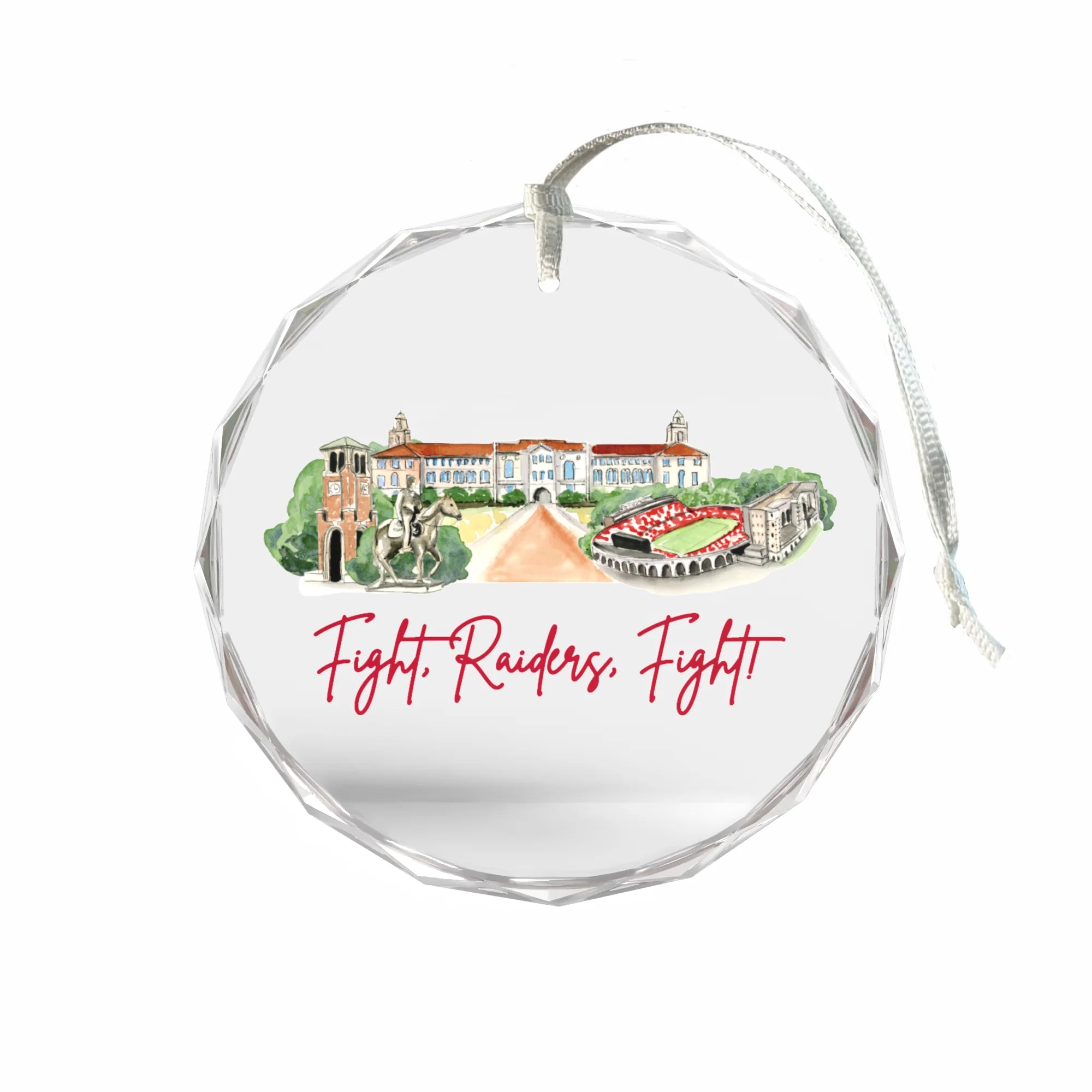 Texas Tech Glass Ornament