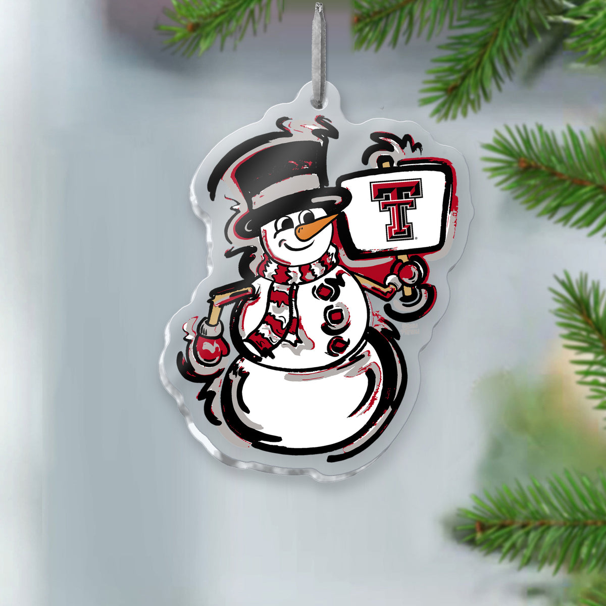 Texas Tech Snowman Ornament