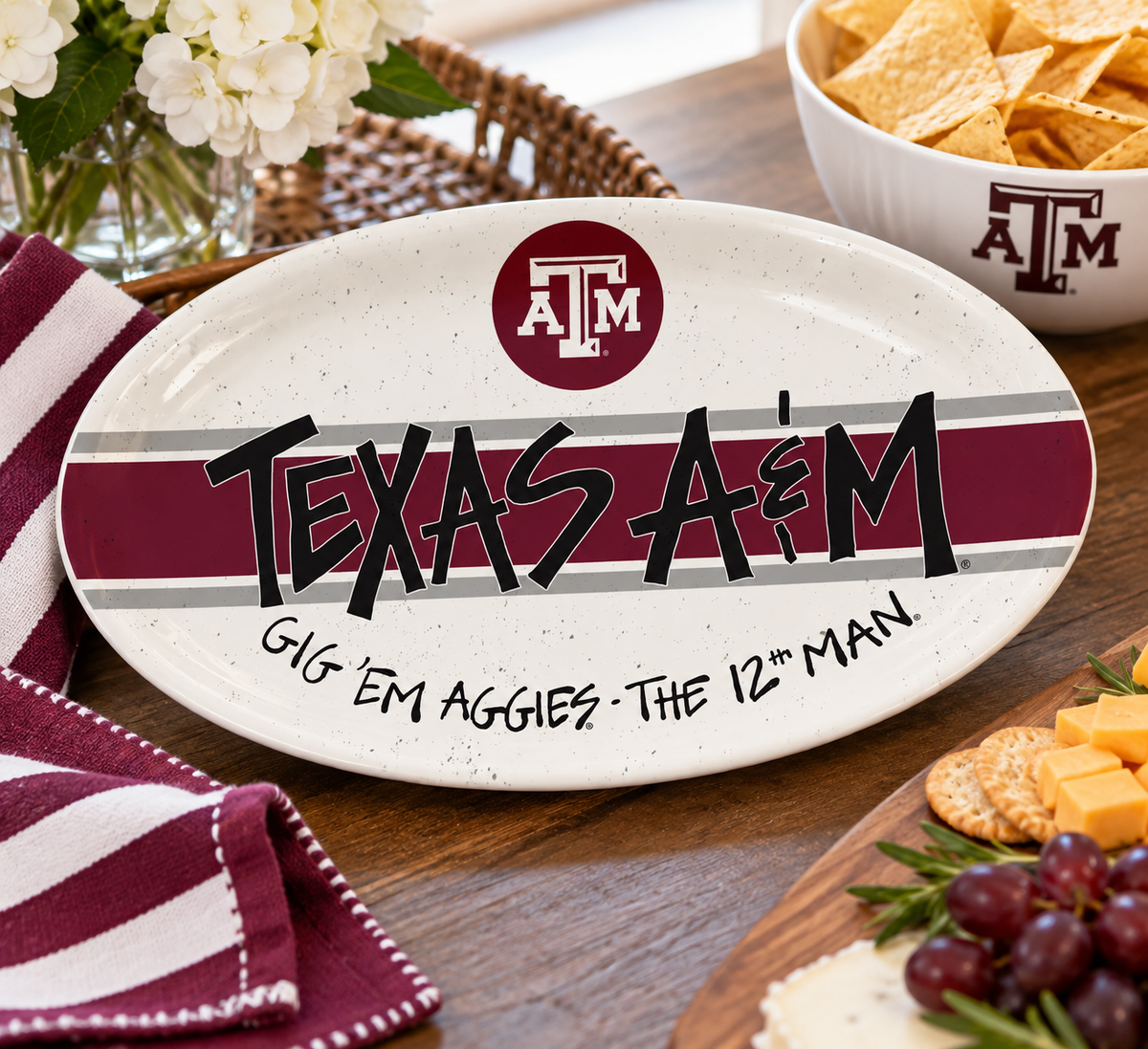 Texas A&M Melamine Oval Plate