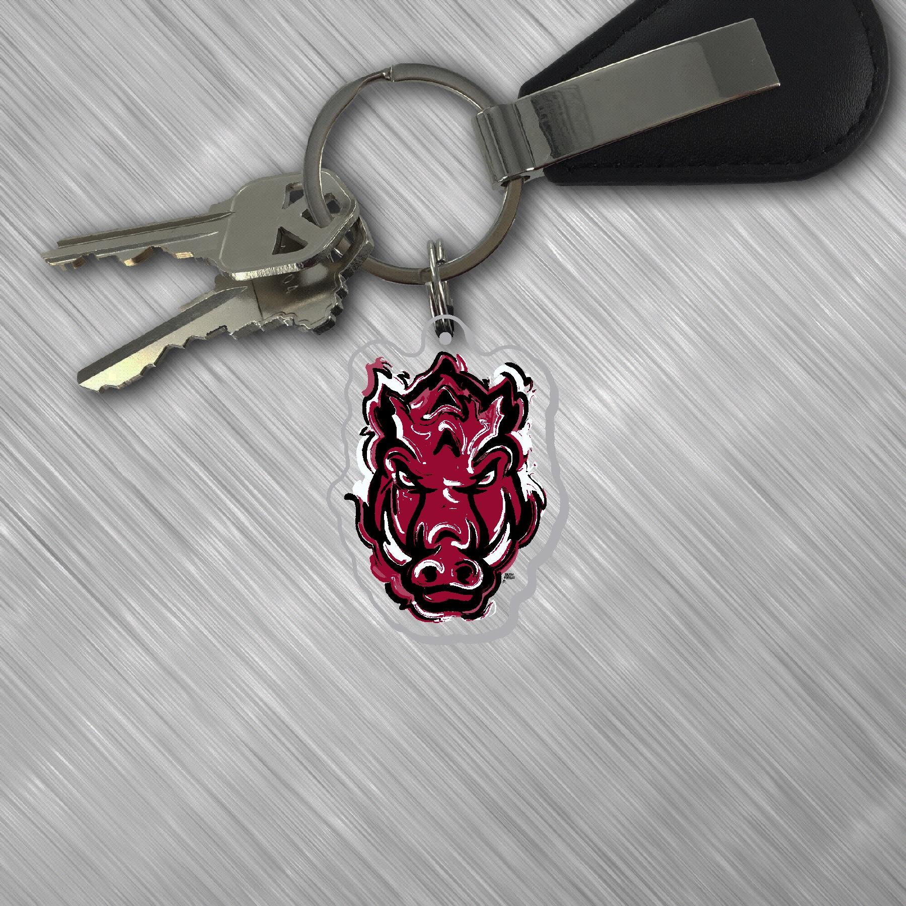 Arkansas Mascot Key Tag