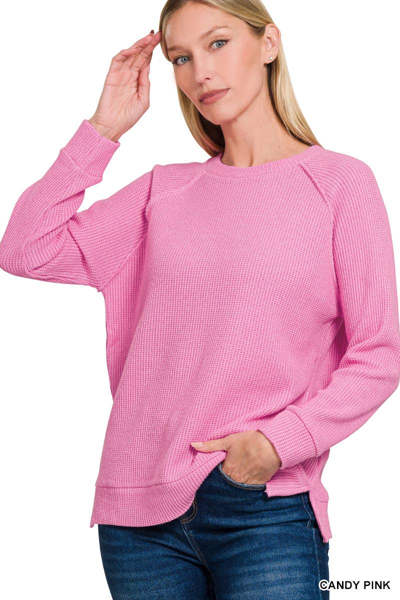 Every Day Long Sleeve Pink Sweater-FINAL SALE