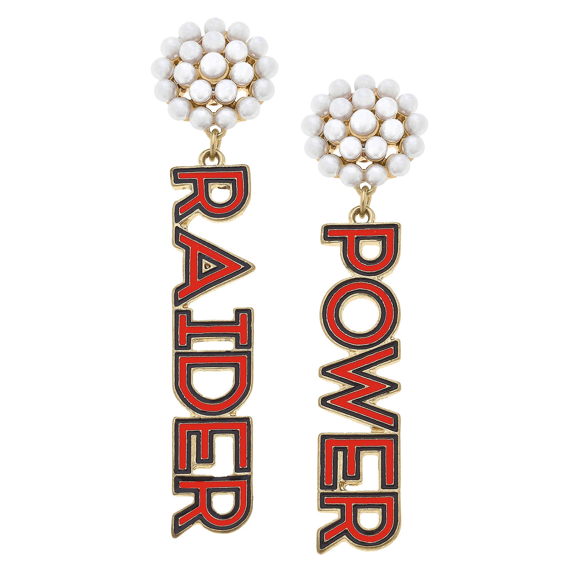Texas Tech Pearl Cluster Earrings