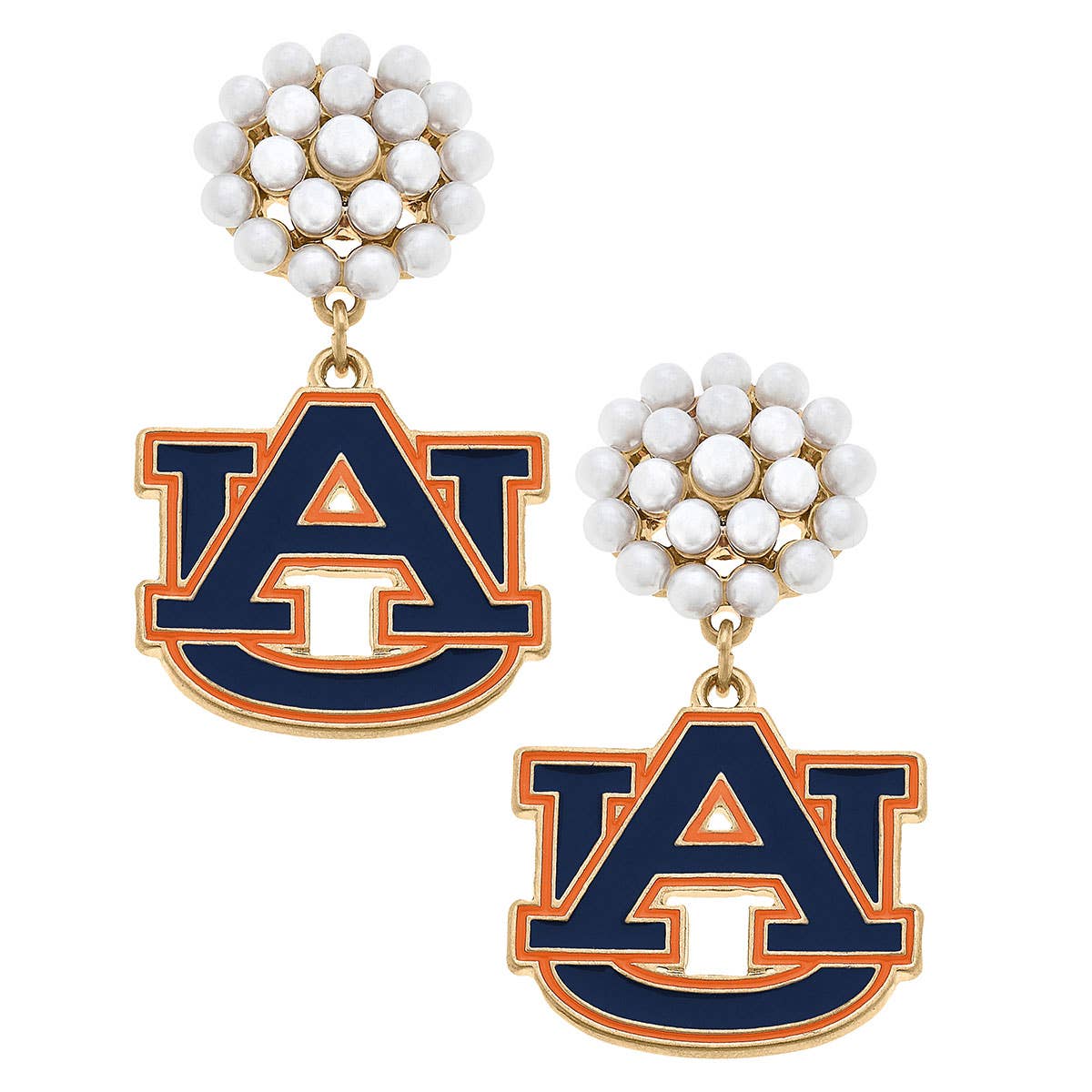 Auburn Tigers Logo Cluster Earrings