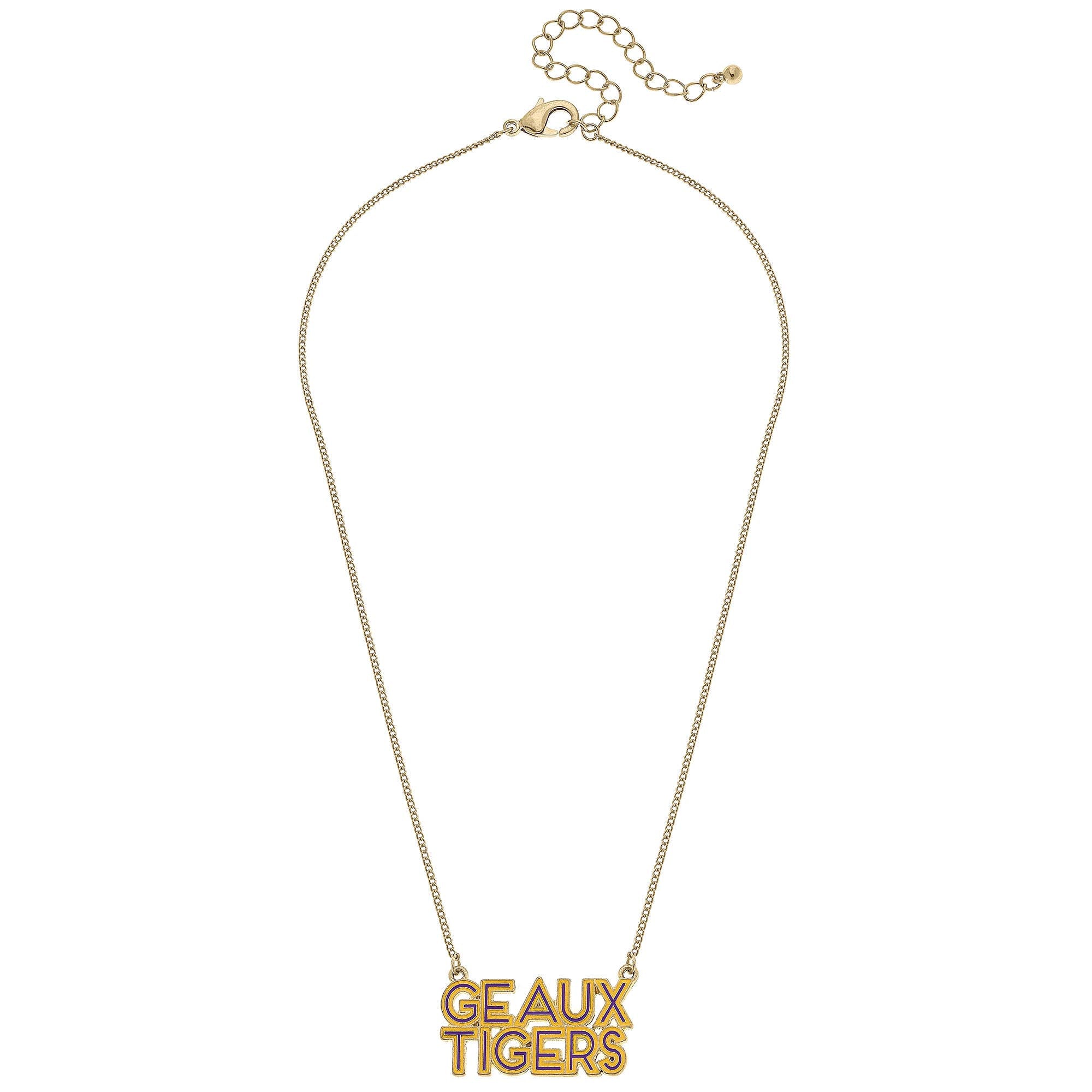 LSU Tigers Outline Enamel Necklace