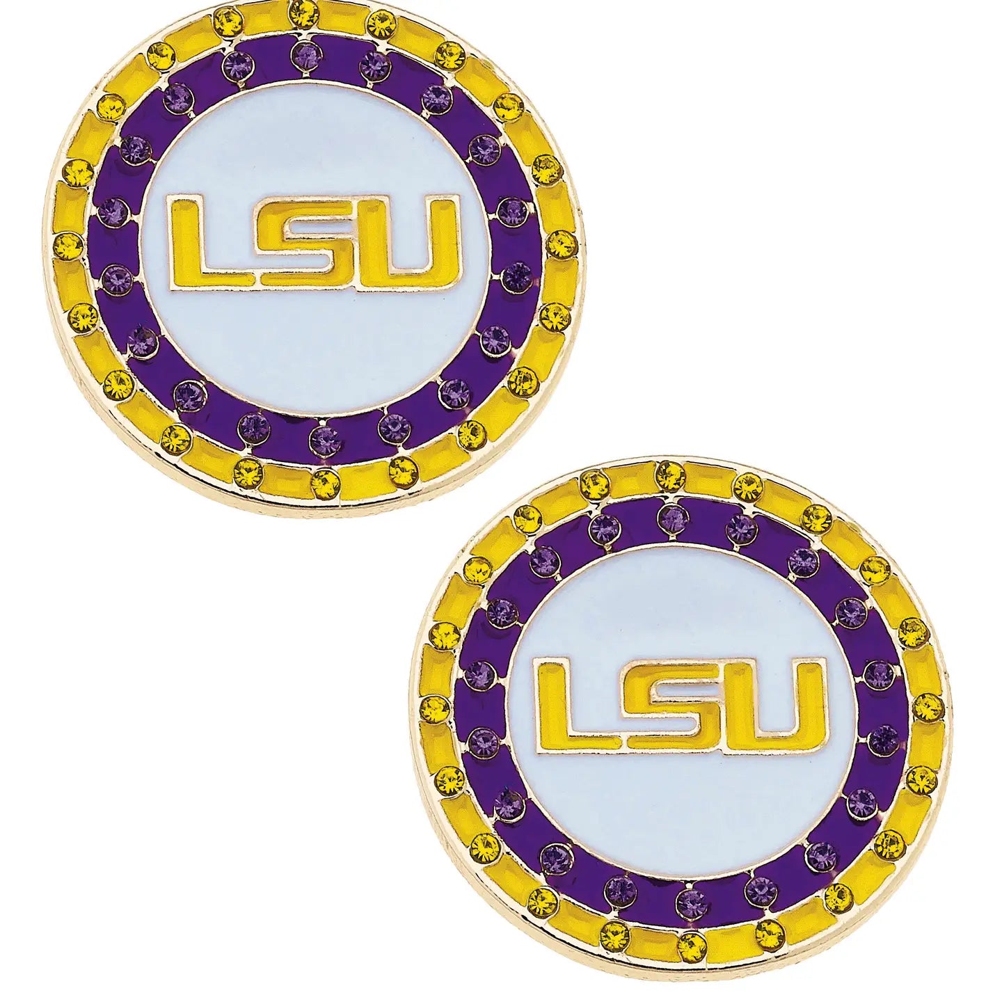LSU Pave Stud Earrings