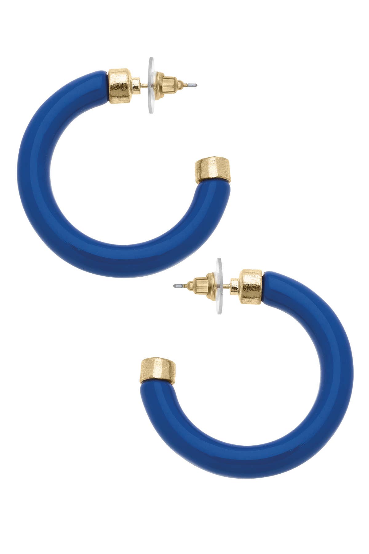 Hillary Resin Hollow Hoop Earrings: Blue