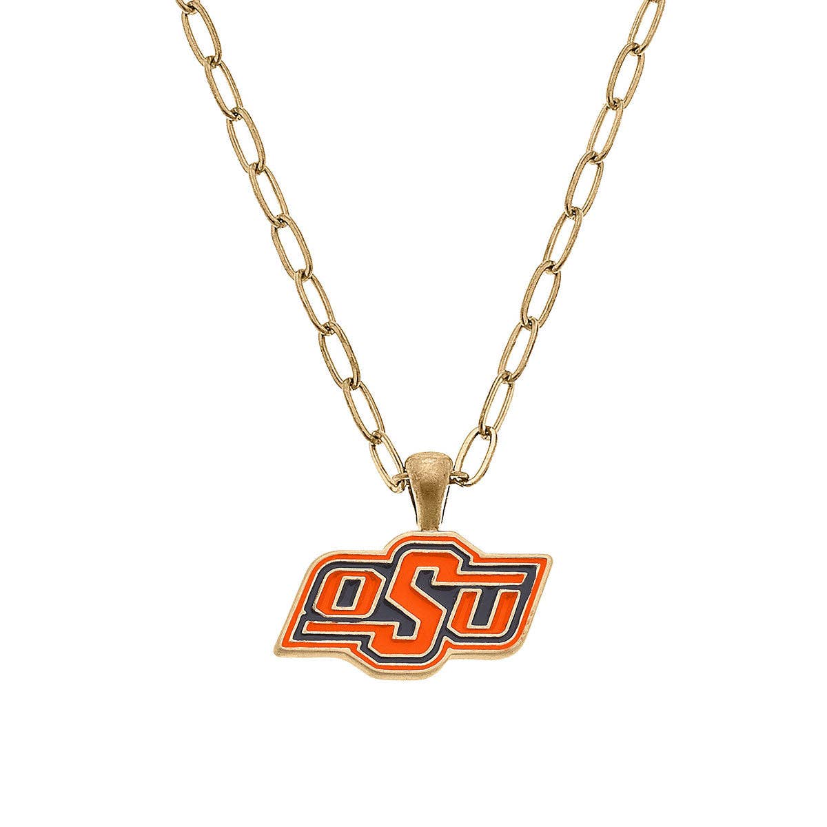 Oklahoma State Cowboys Enamel Pendant Necklace