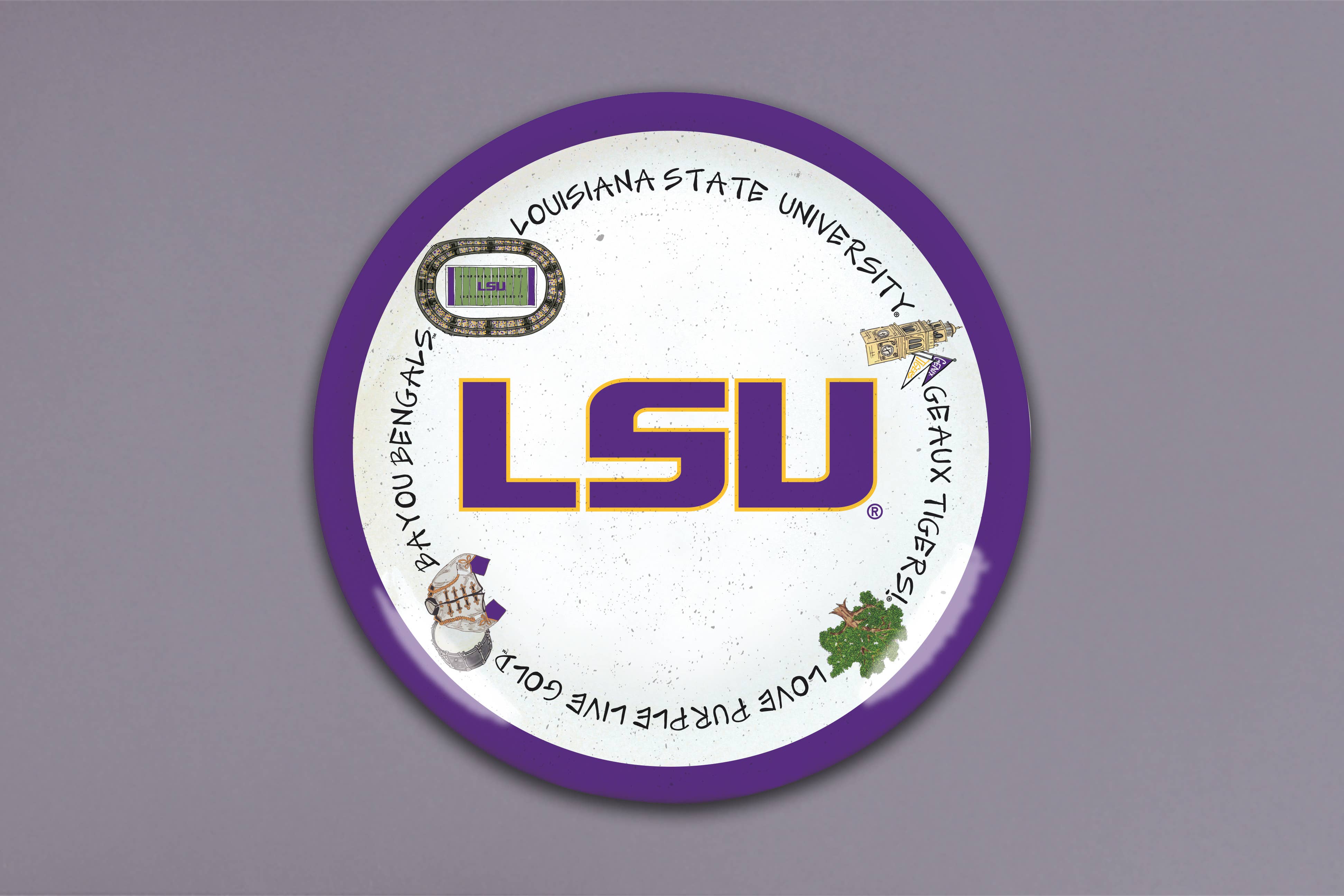 LSU Tigers Melamine Round Charger Plate