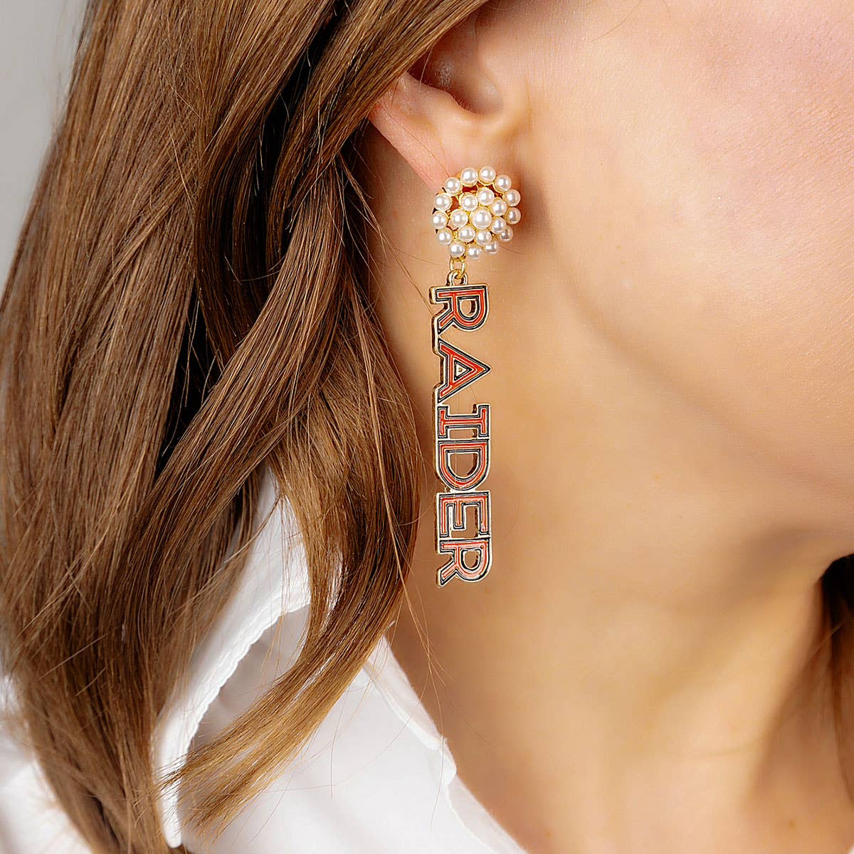 Texas Tech Pearl Cluster Earrings