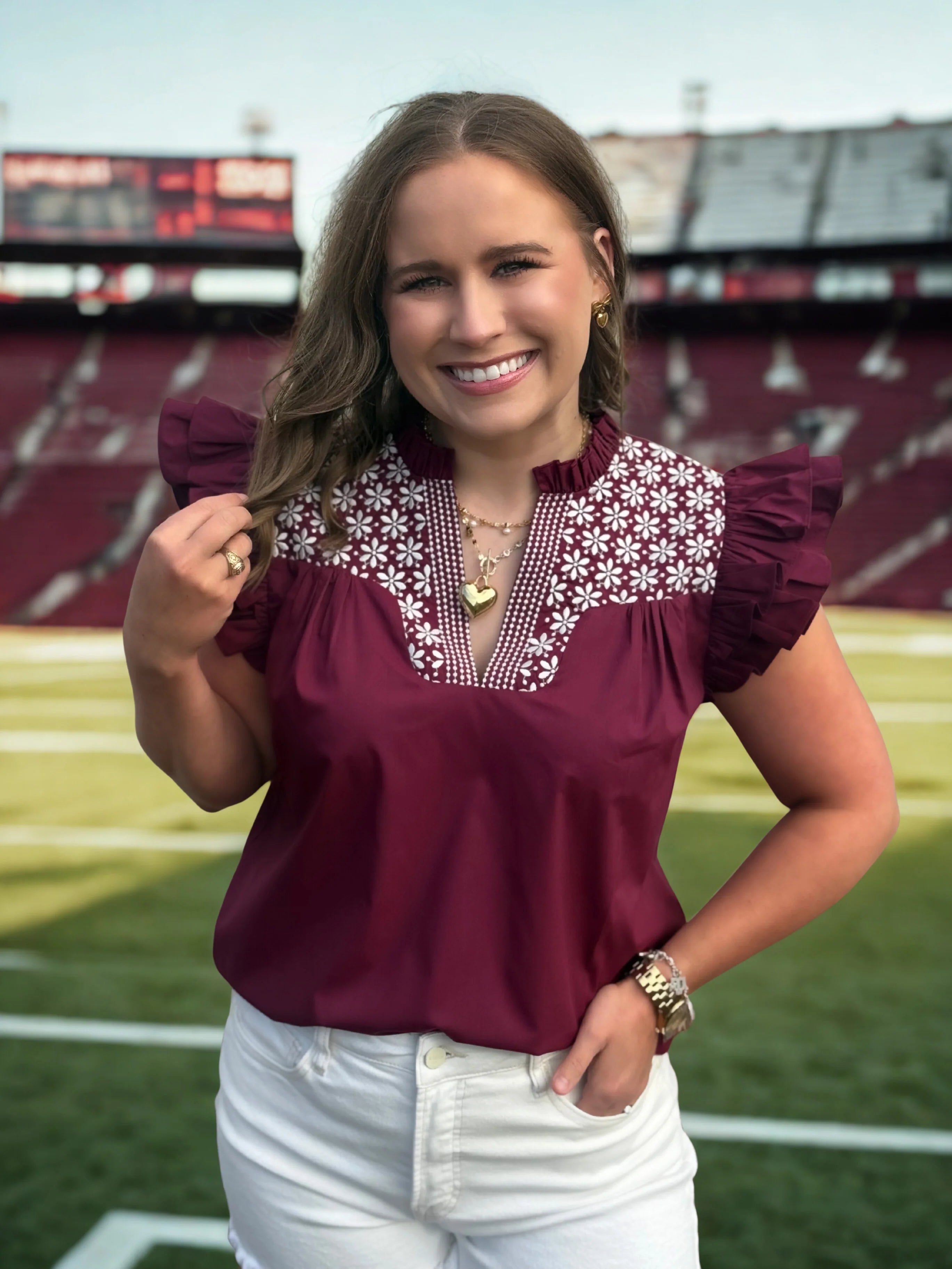 Game Day Fiesta Top| Maroon
