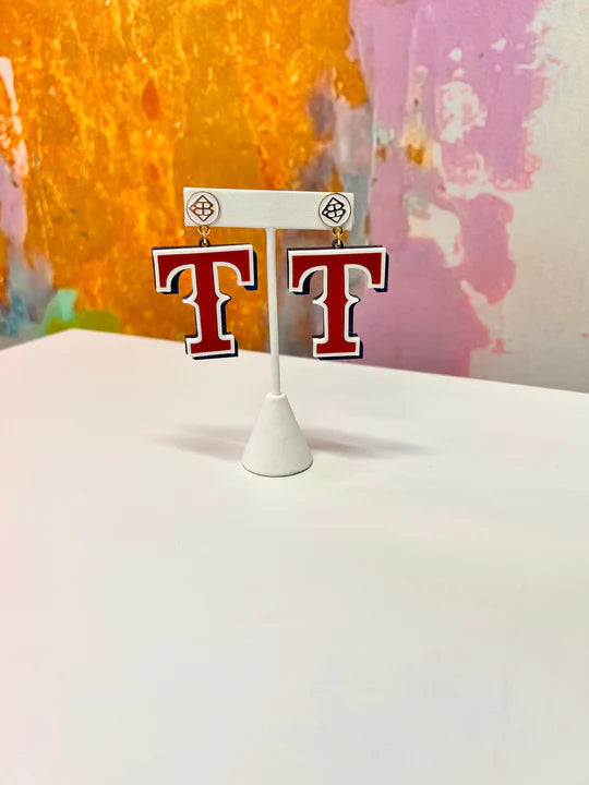 Texas Rangers Logo Earrings-FINAL SALE