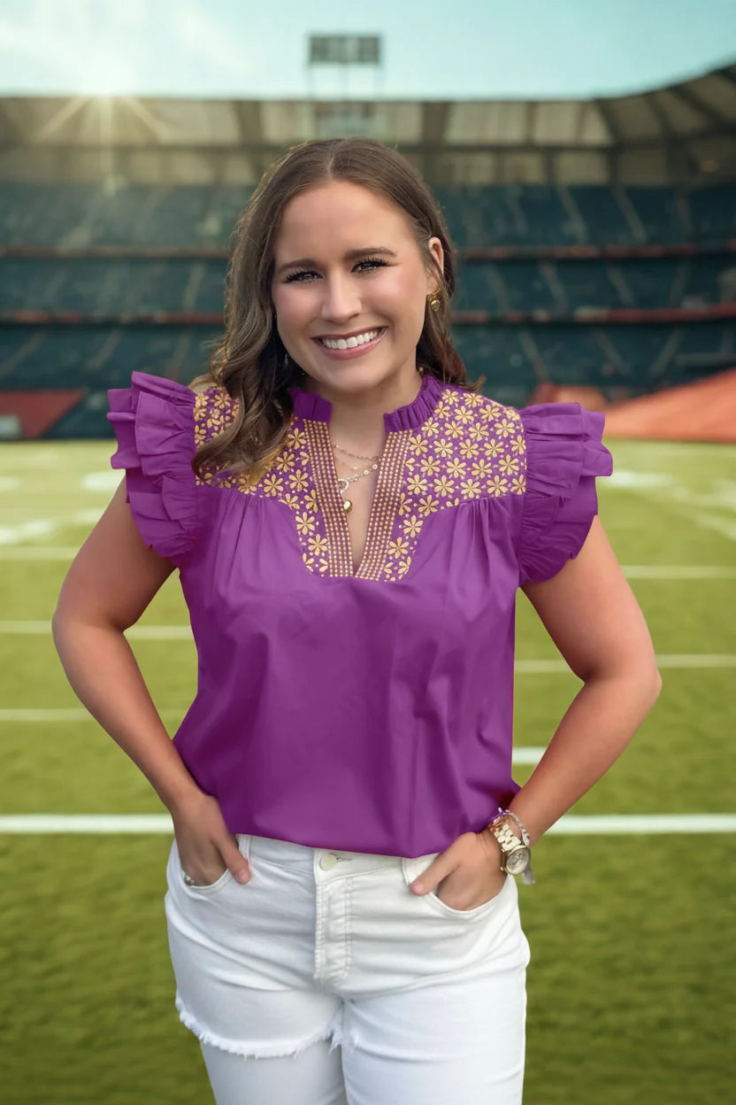 Game Day Fiesta Top | Purple