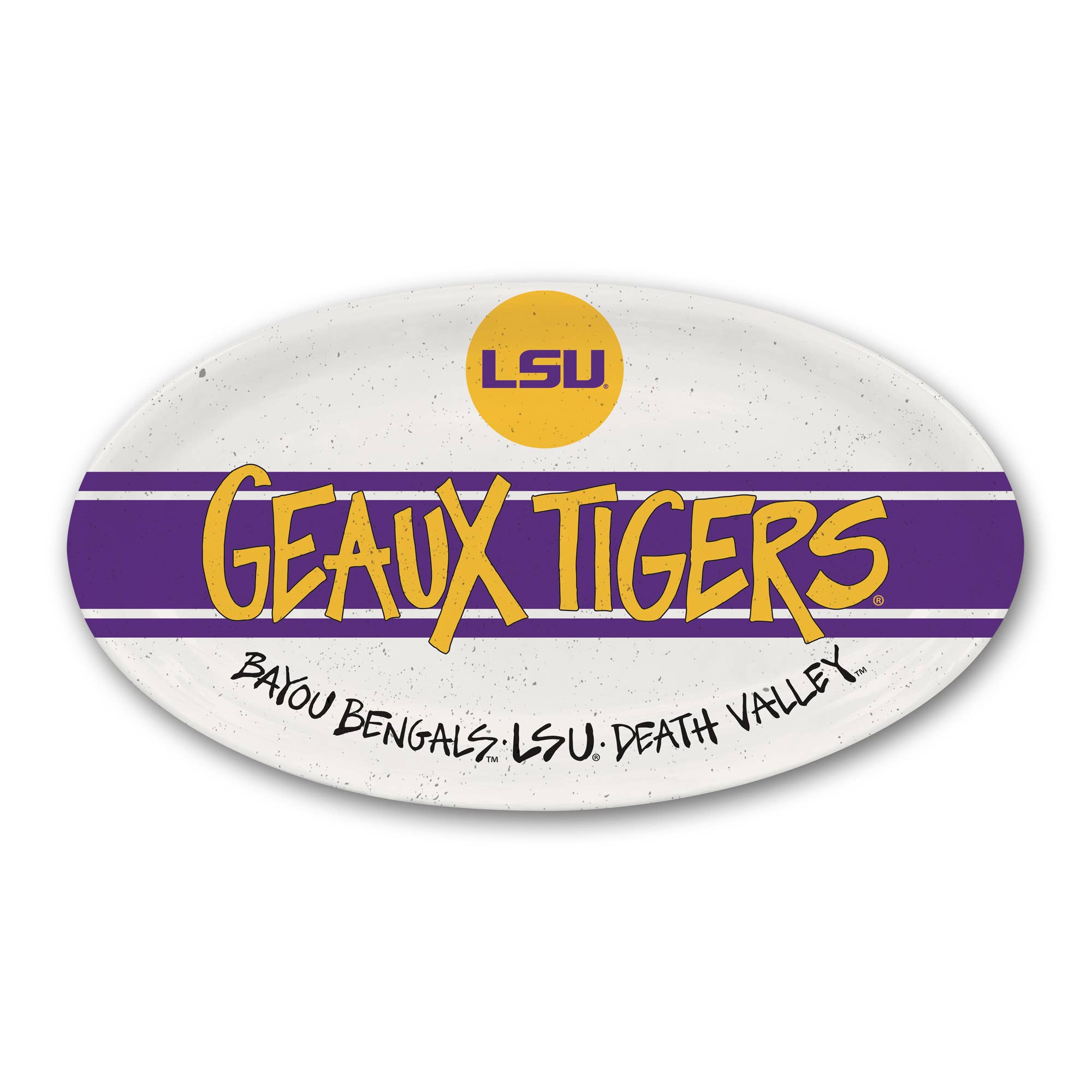 LSU Melamine Oval Plate