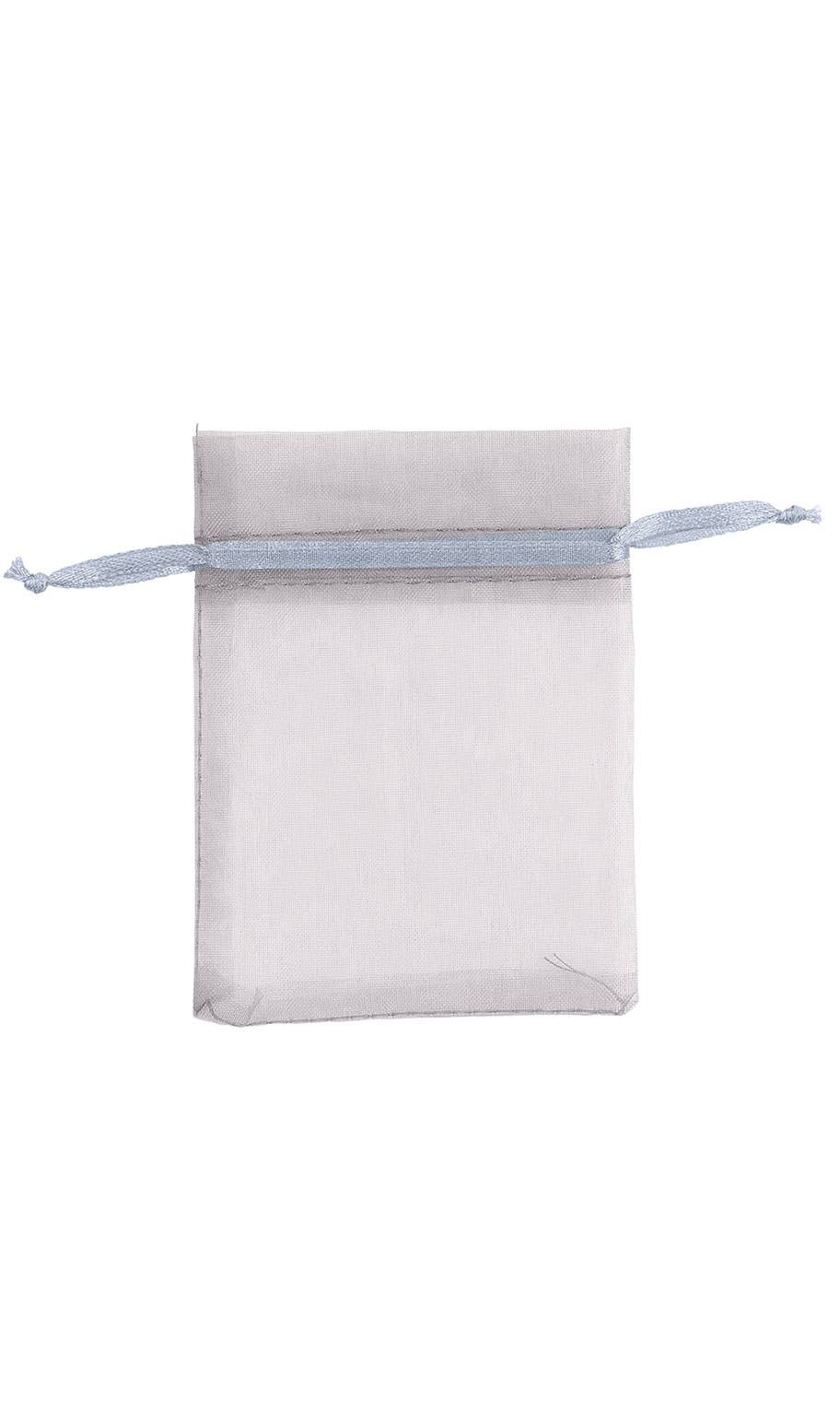 Organza Drawstring Pouch: Silver / Pack of 10 / 5" x 7"