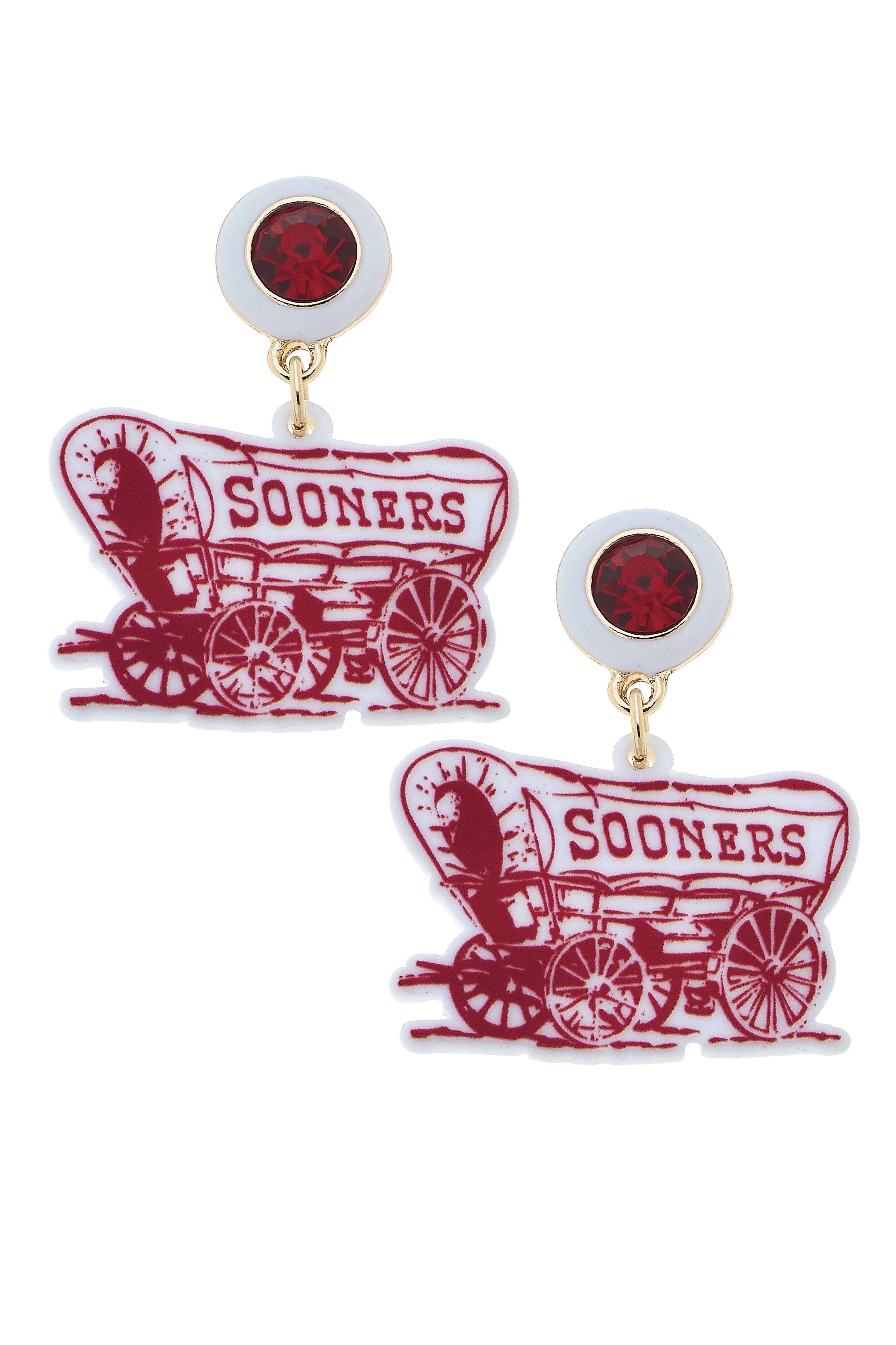 Oklahoma Sooner  Resin Earrings