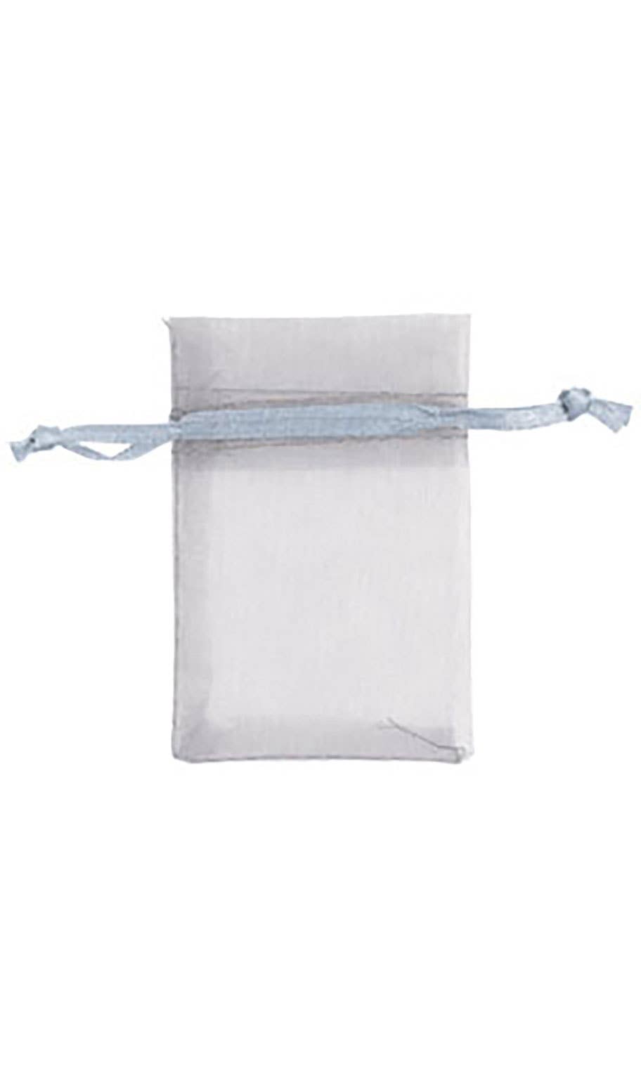 Organza Drawstring Pouch: Silver / Pack of 10 / 5" x 7"