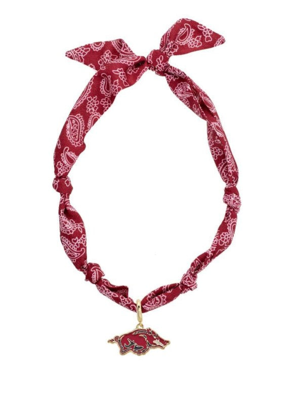 Arkansas Logo Bandana Scarf Necklace