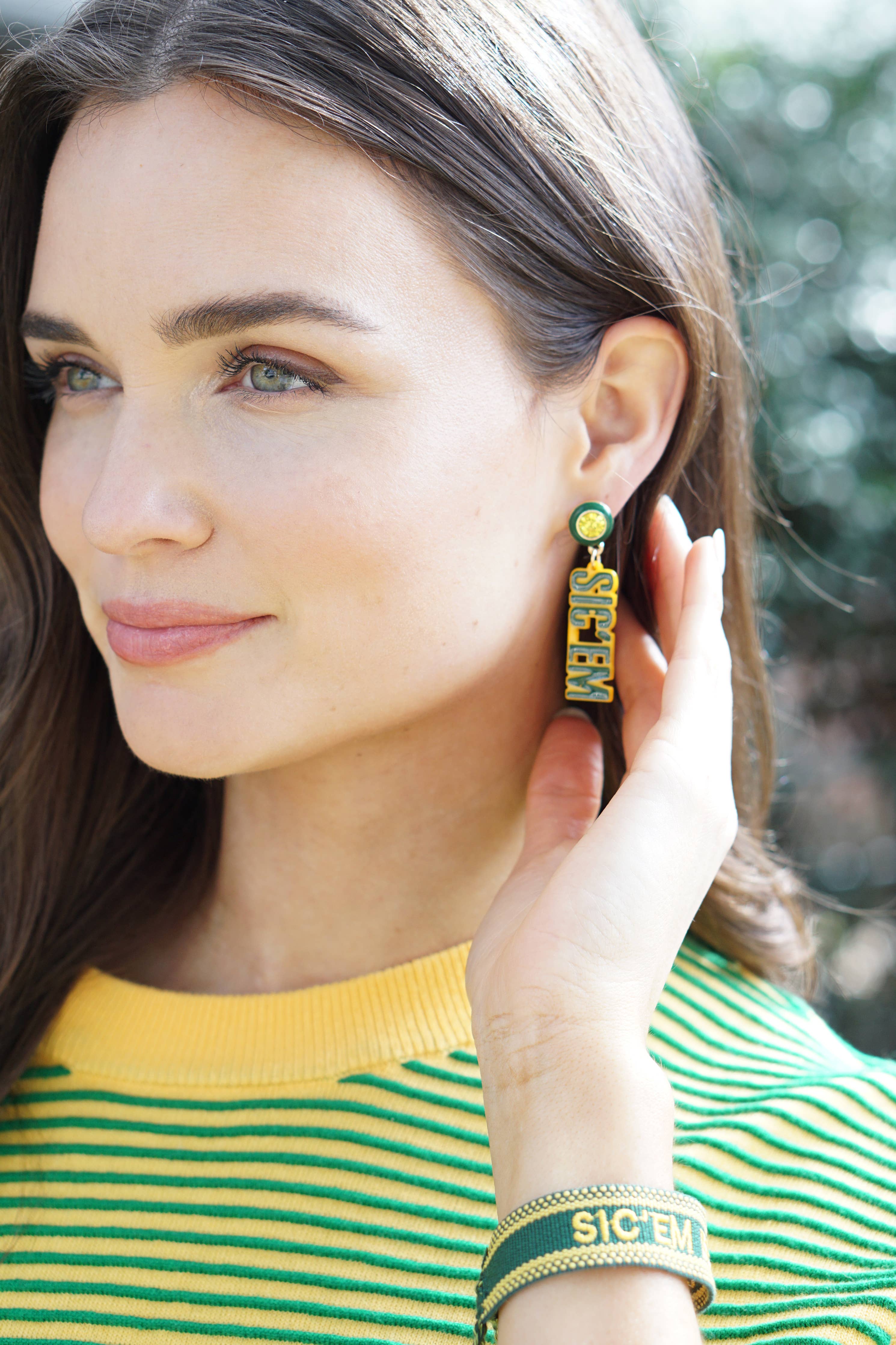 Baylor Resin Letter Earrings