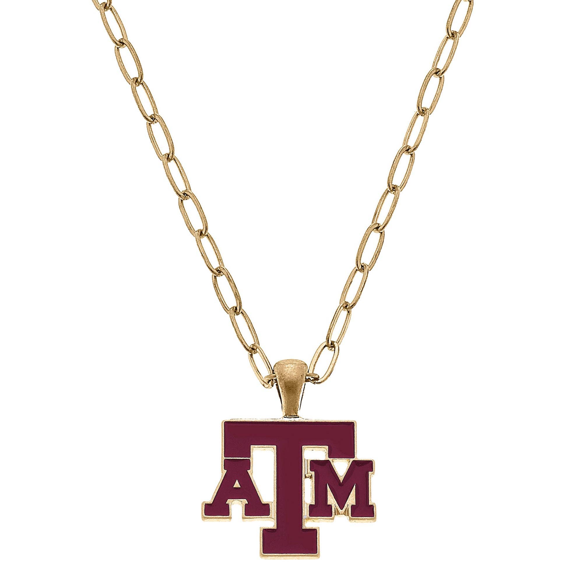 Texas A&M Aggies Enamel Pendant Necklace in Maroon