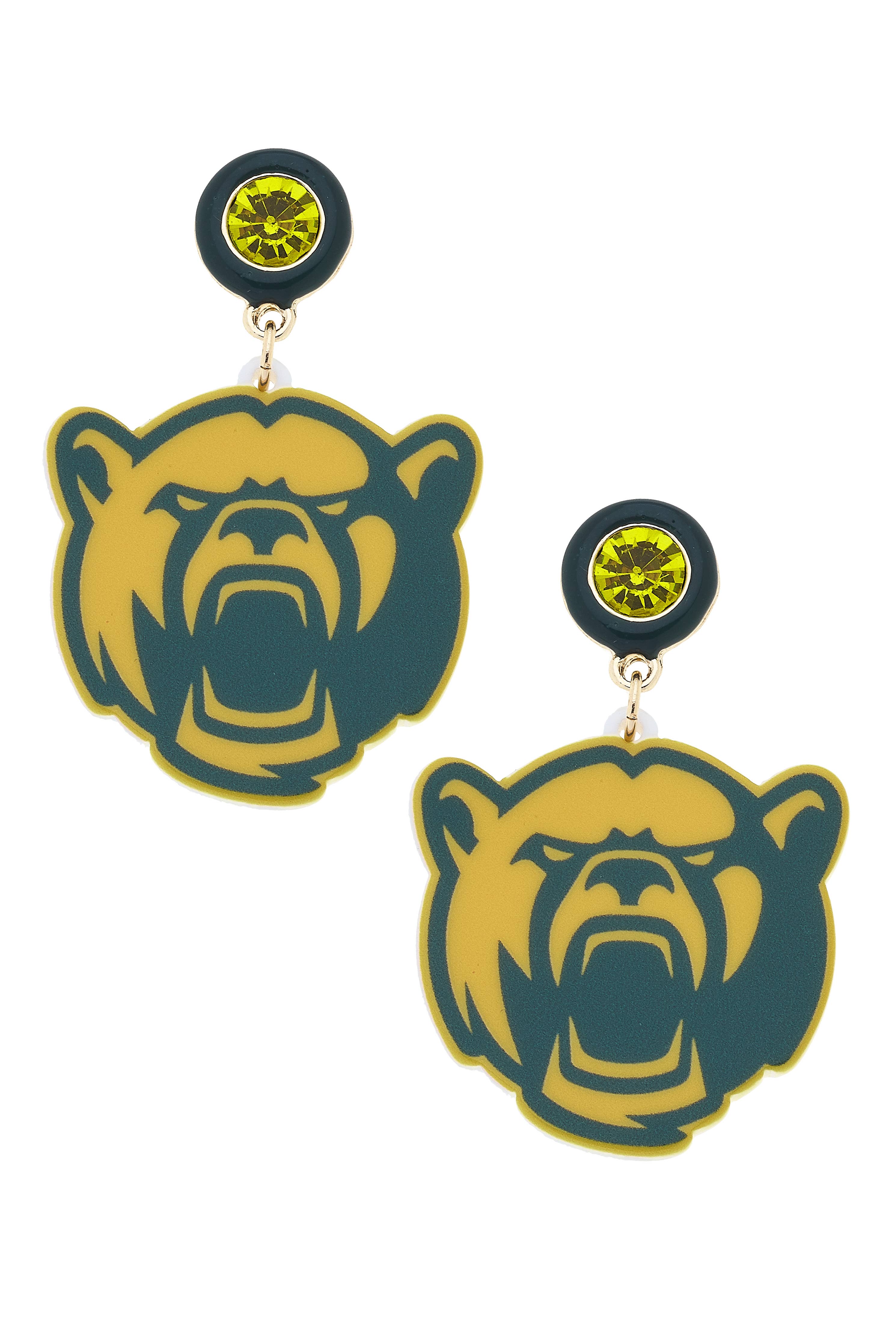 Baylor Bear Resin Mascot Earrings