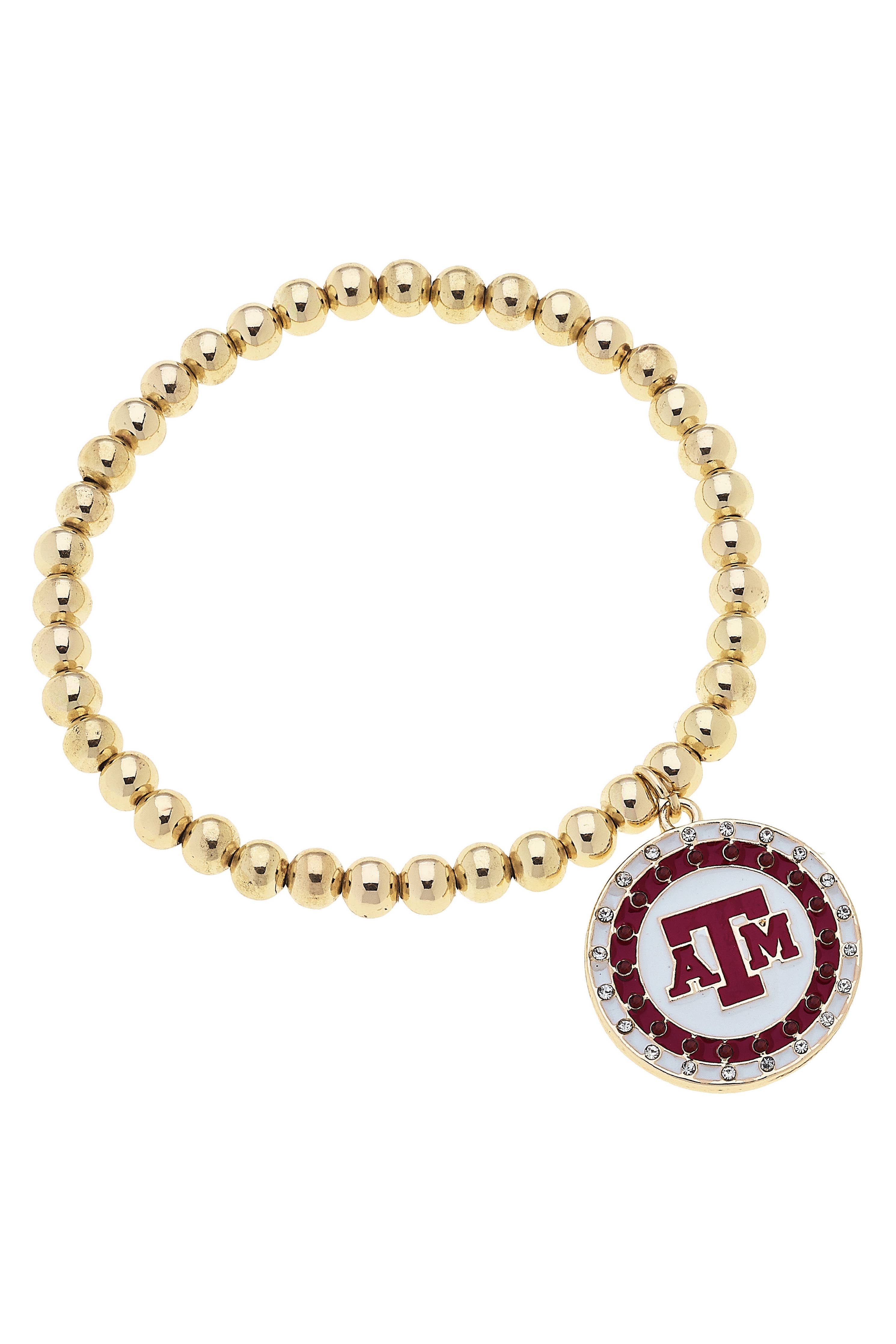 Texas A&M Pave Disc Bracelet