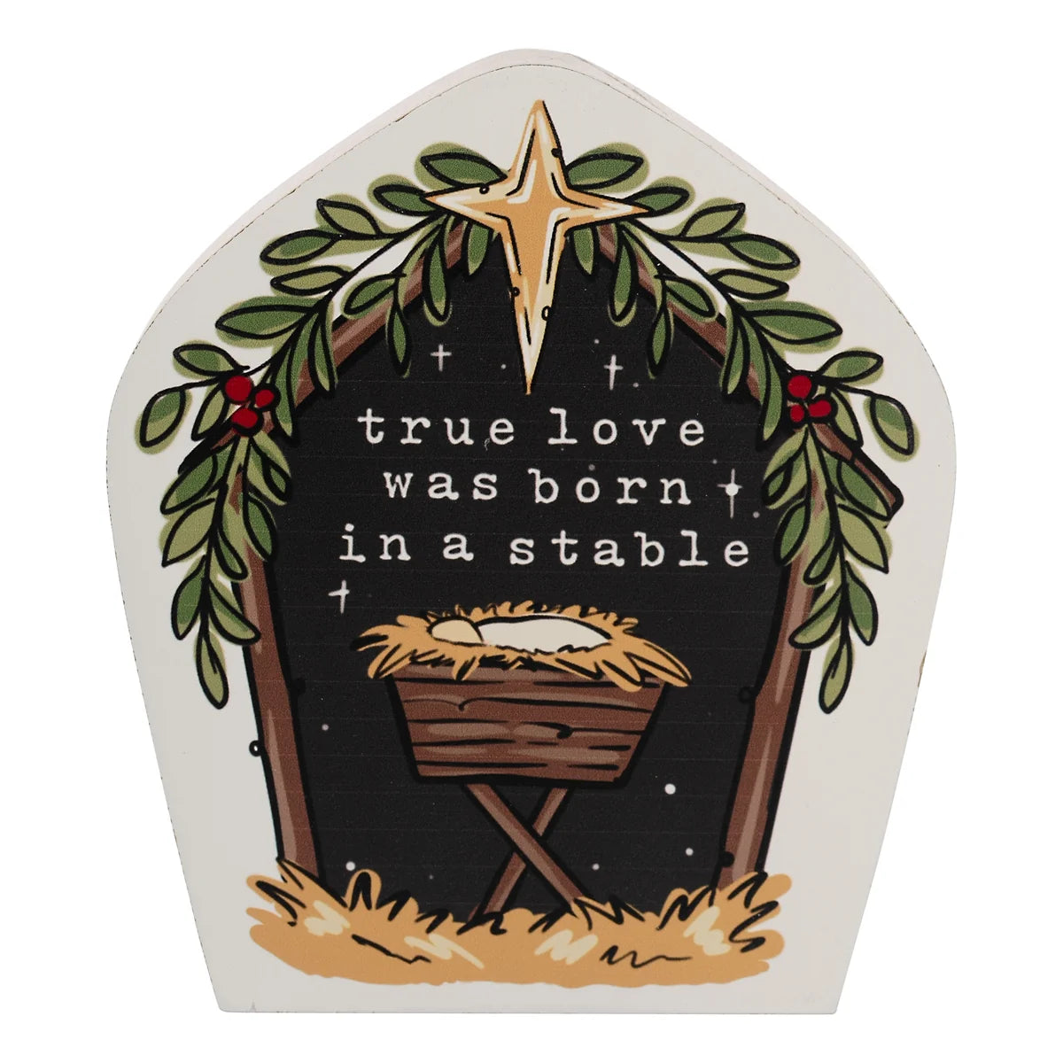 True Love Born In a Stable Wood Block