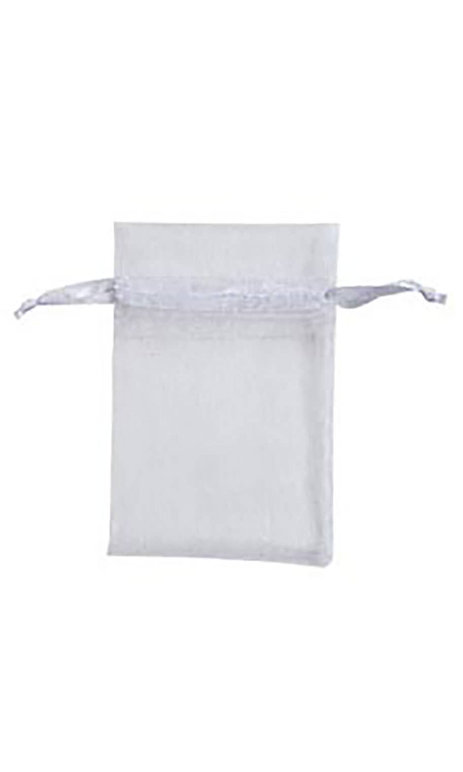 Organza Drawstring Pouch: Silver / Pack of 10 / 5" x 7"