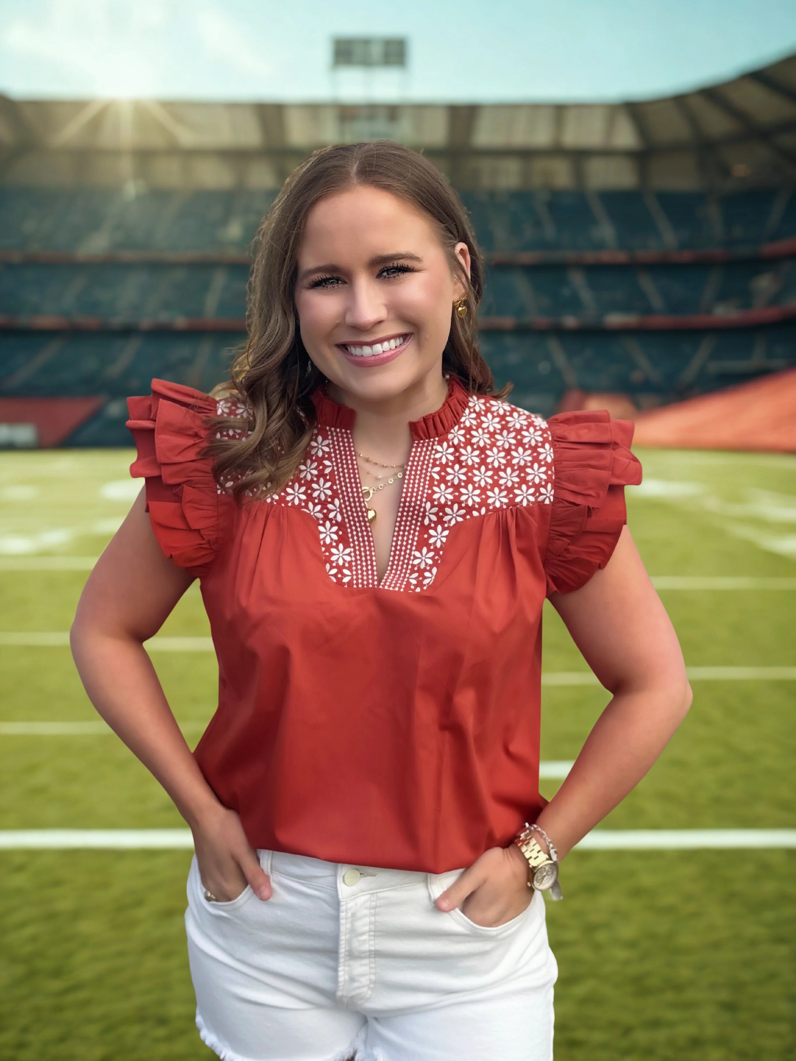 Game Day Fiesta Top | Burnt Orange