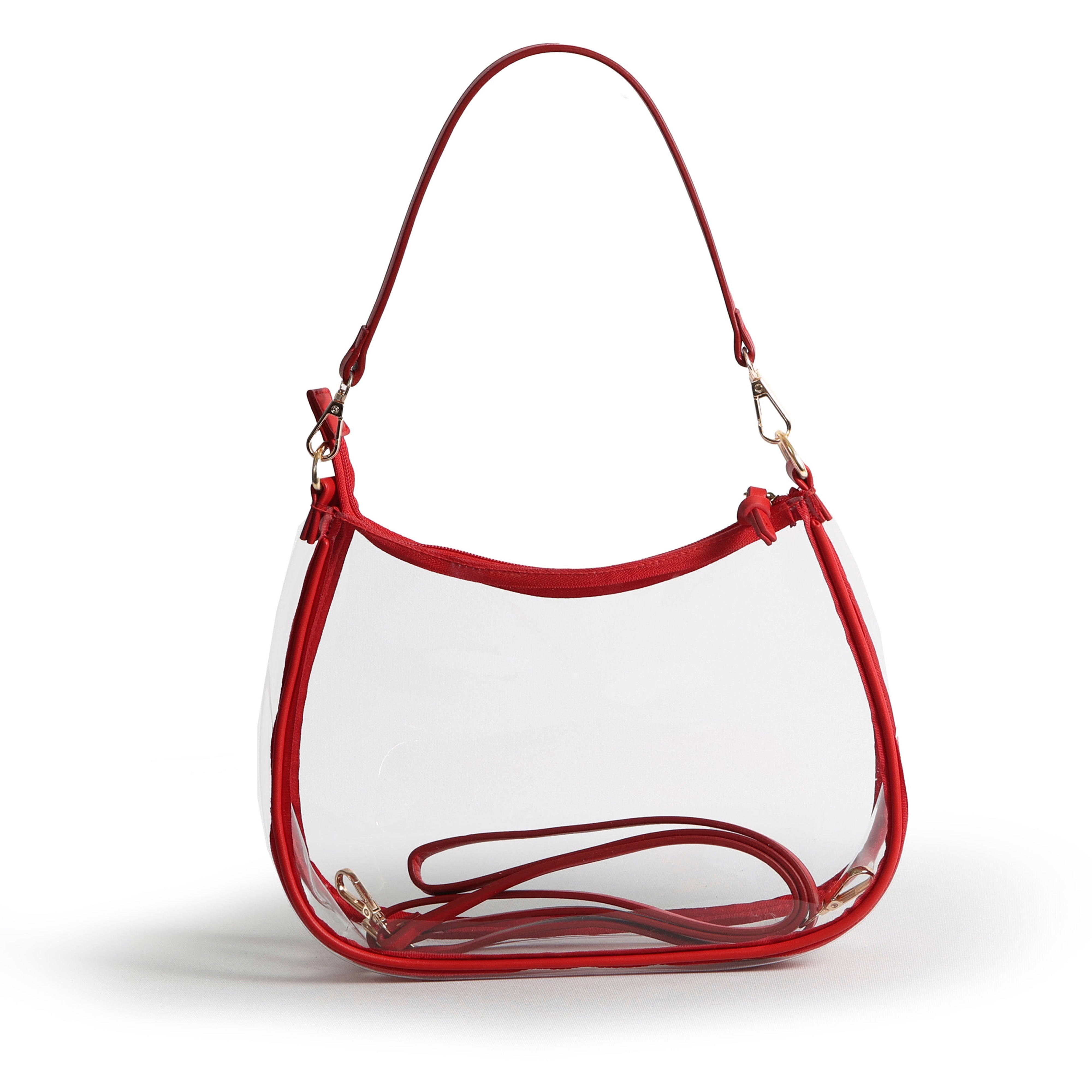 Sara Clear Purse | Crimson