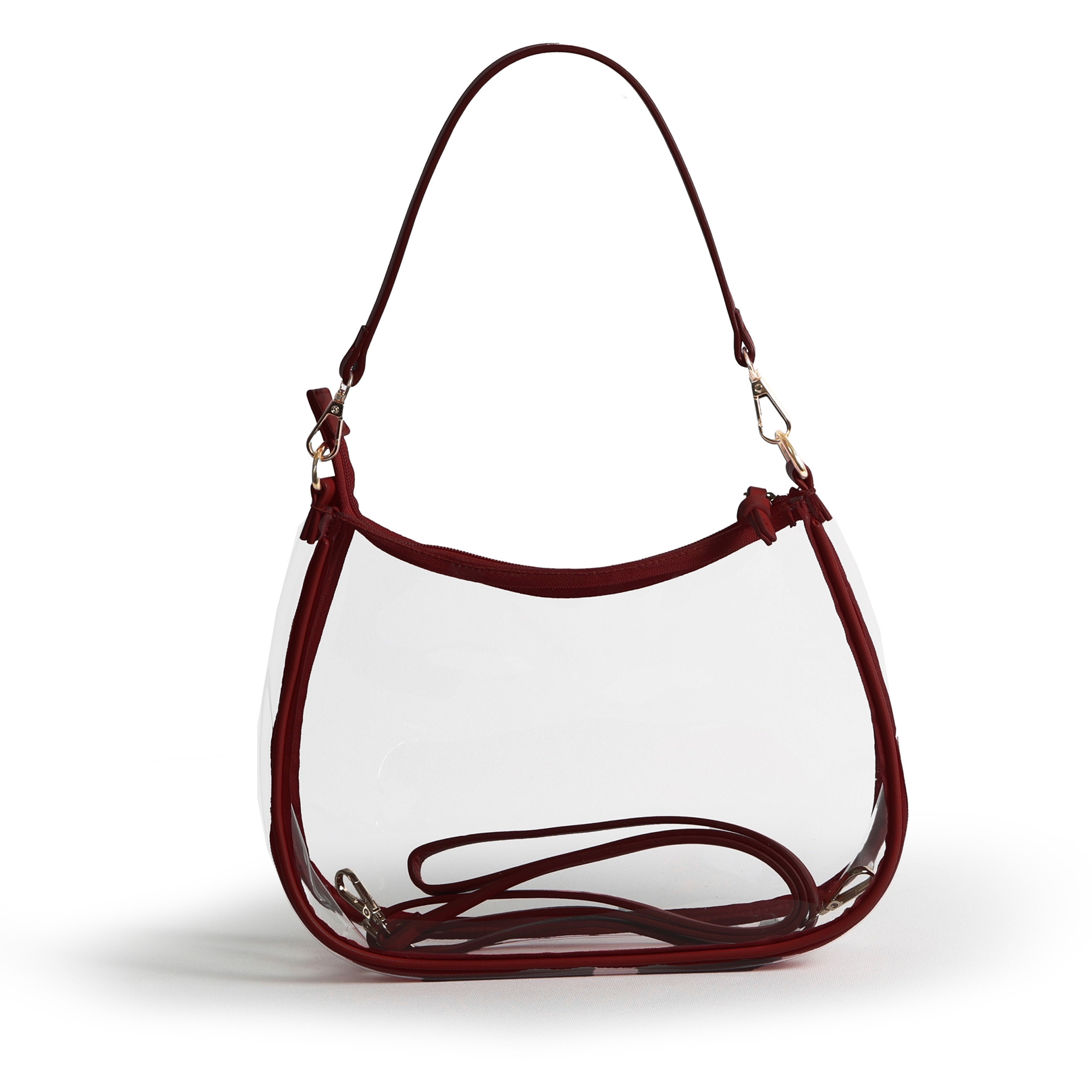 Sara Clear Purse | Maroon