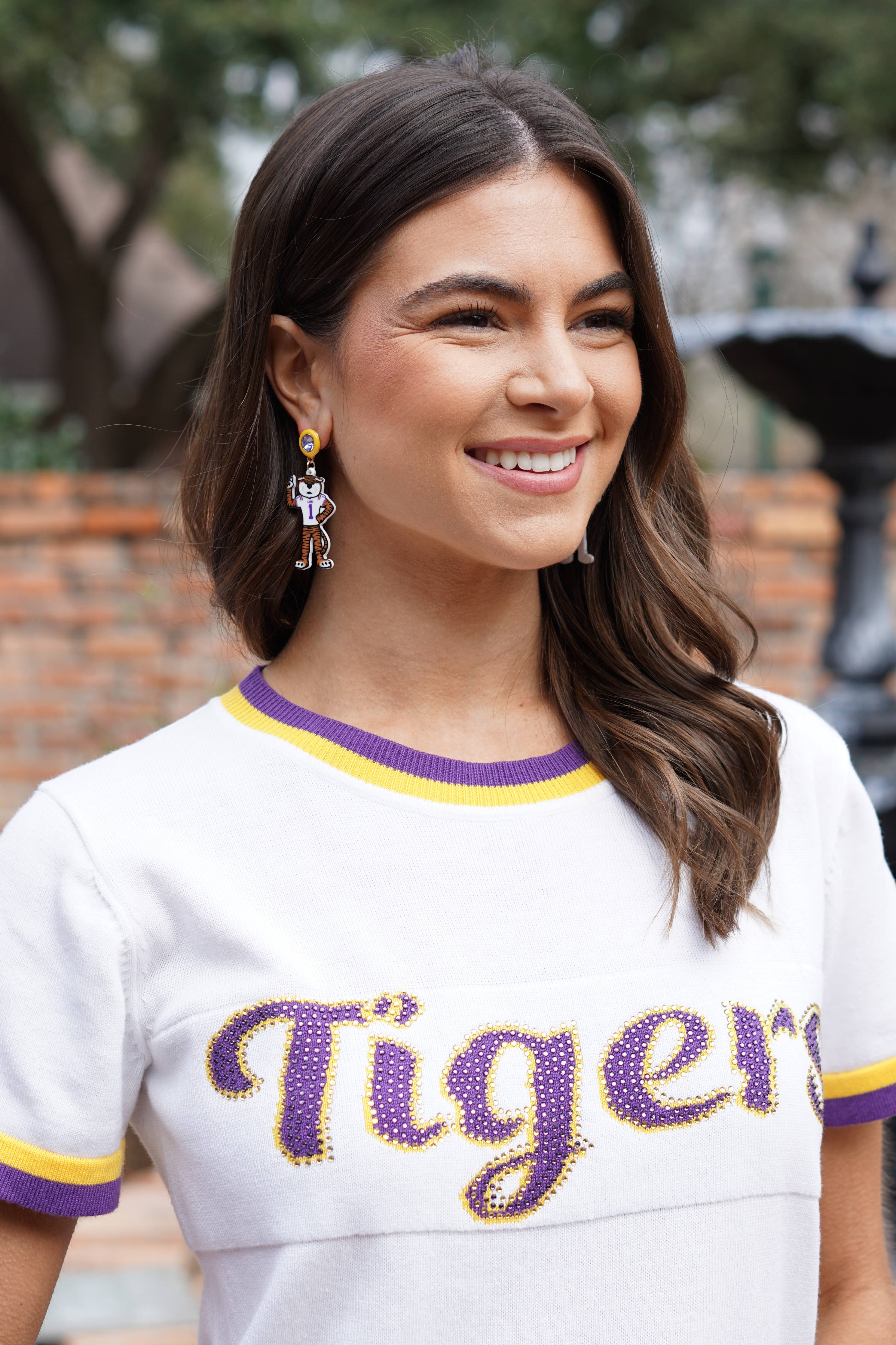 LSU Tiger Resin Mascot Earrings