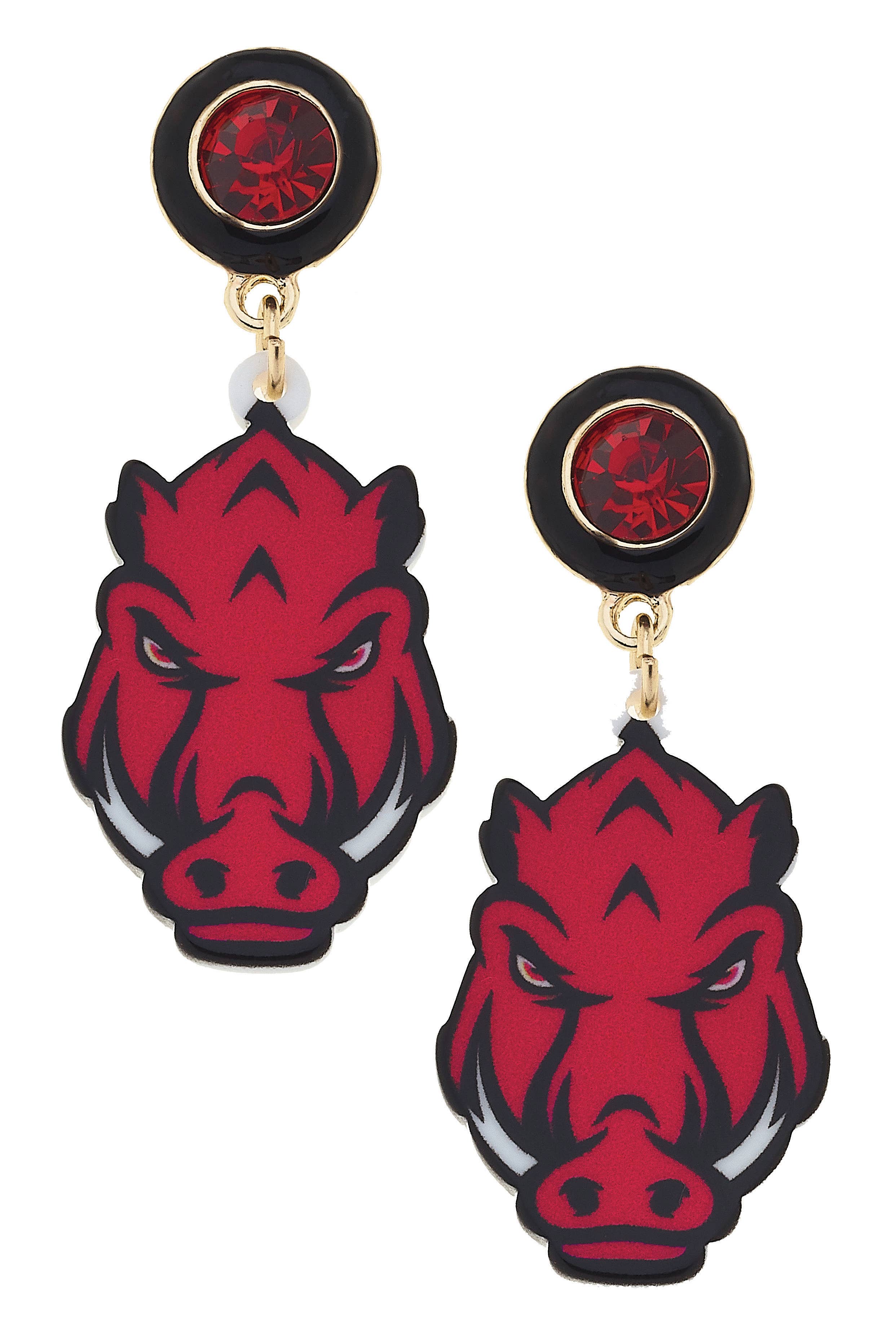 Arkansas Hog Resin Mascot Earrings Earrings
