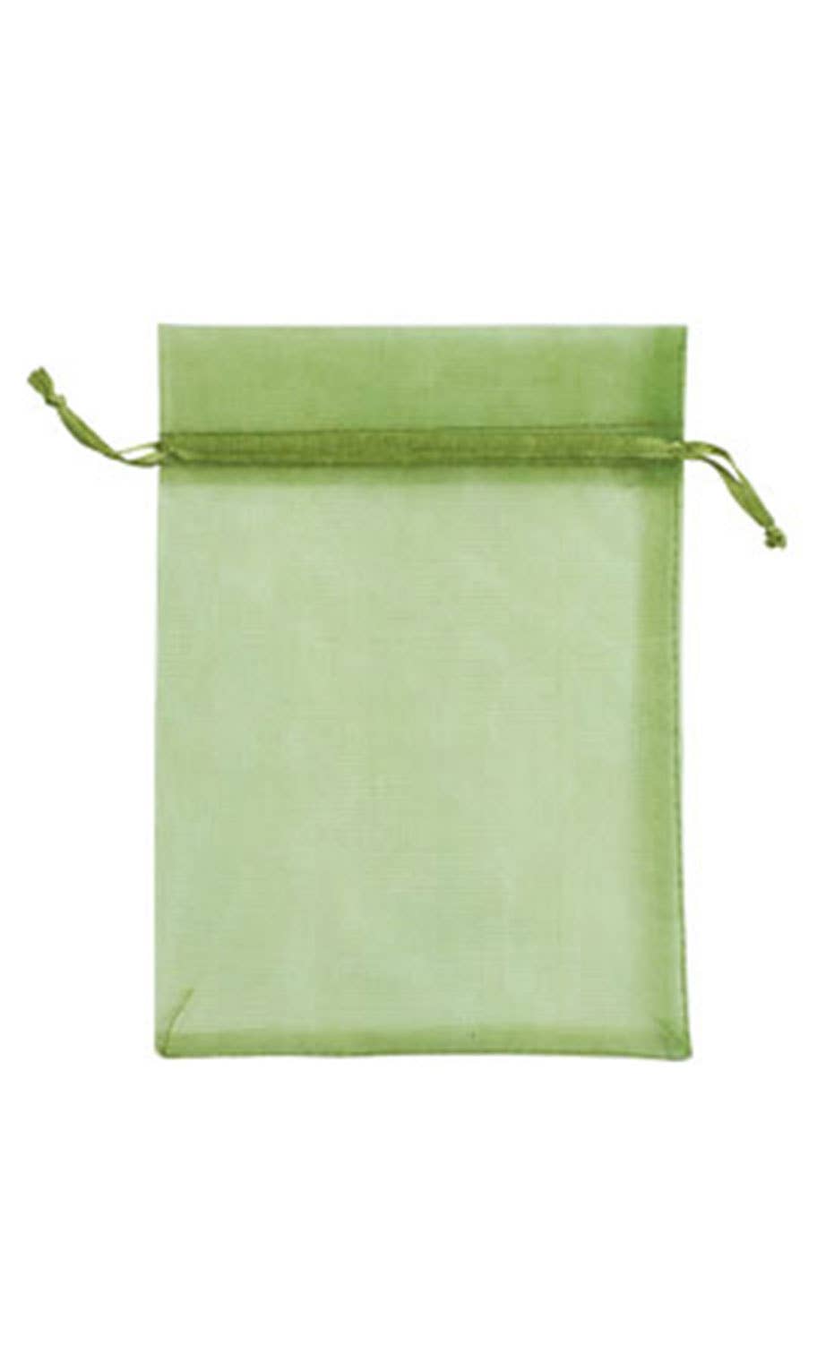 Organza Drawstring Pouch: Silver / Pack of 10 / 5" x 7"