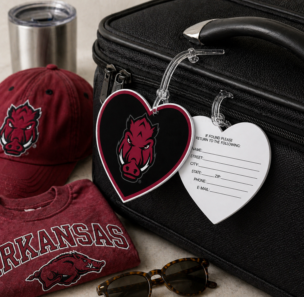 Arkansas Heart Luggage Tag