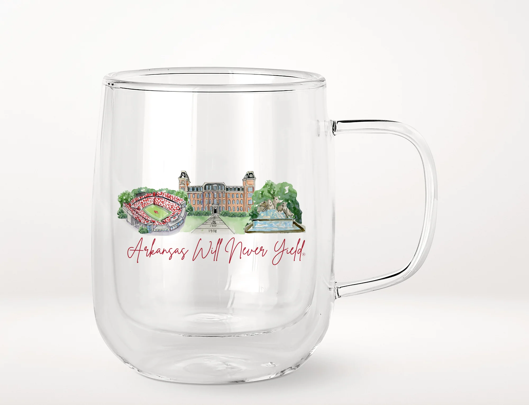 Arkansas Landmark Glass Mug