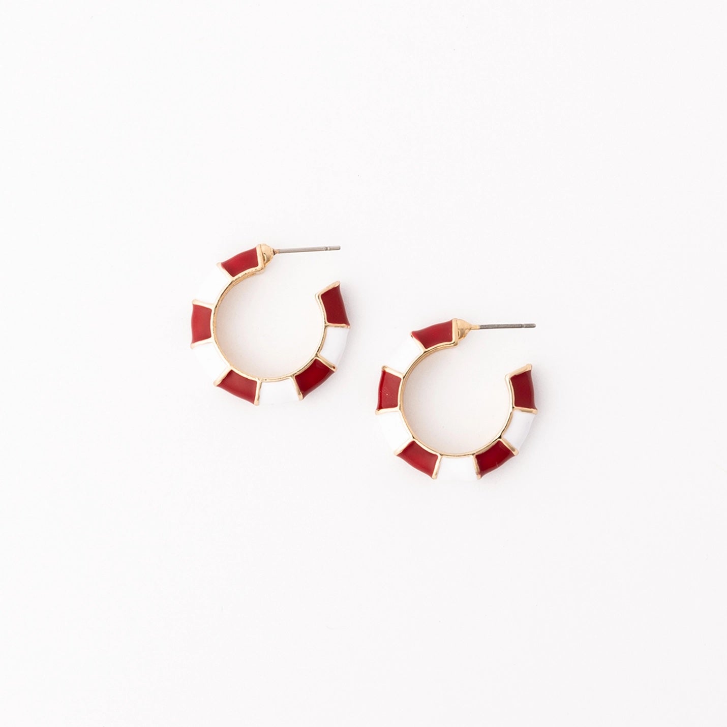 Ashlynn Crimson & White Earrings