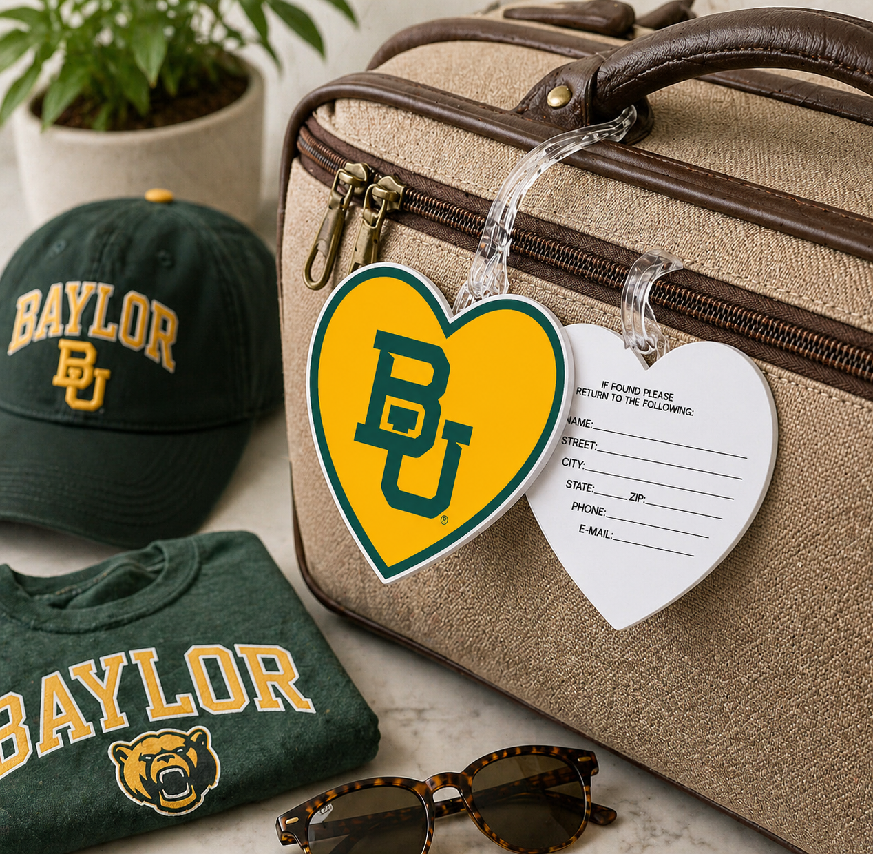 Baylor Heart Luggage Tag