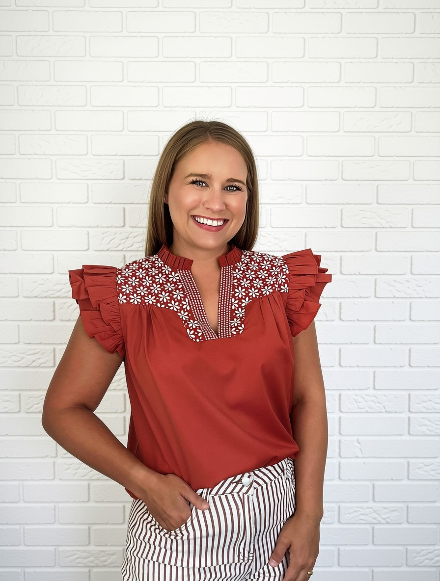 Game Day Fiesta Top | In Burnt Orange