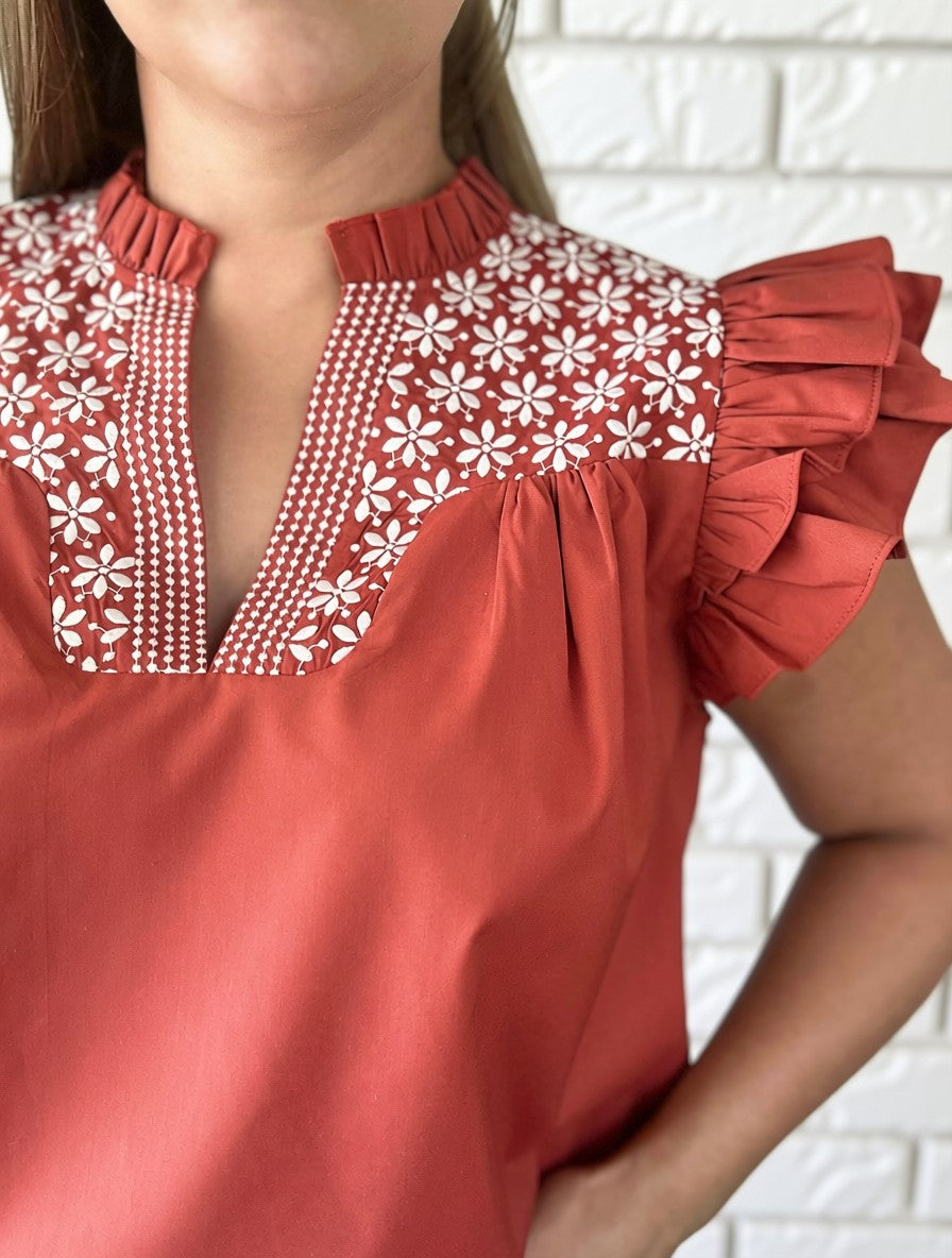 Game Day Fiesta Top | In Burnt Orange