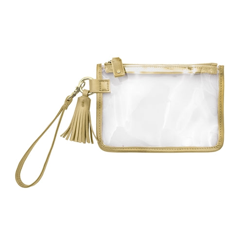 Gold Team Color Clear Wristlet