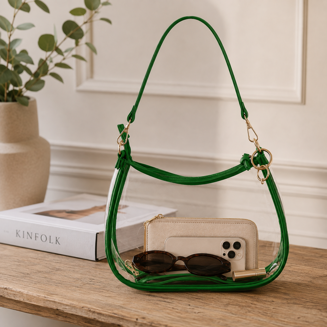 Sara Clear Purse | Green