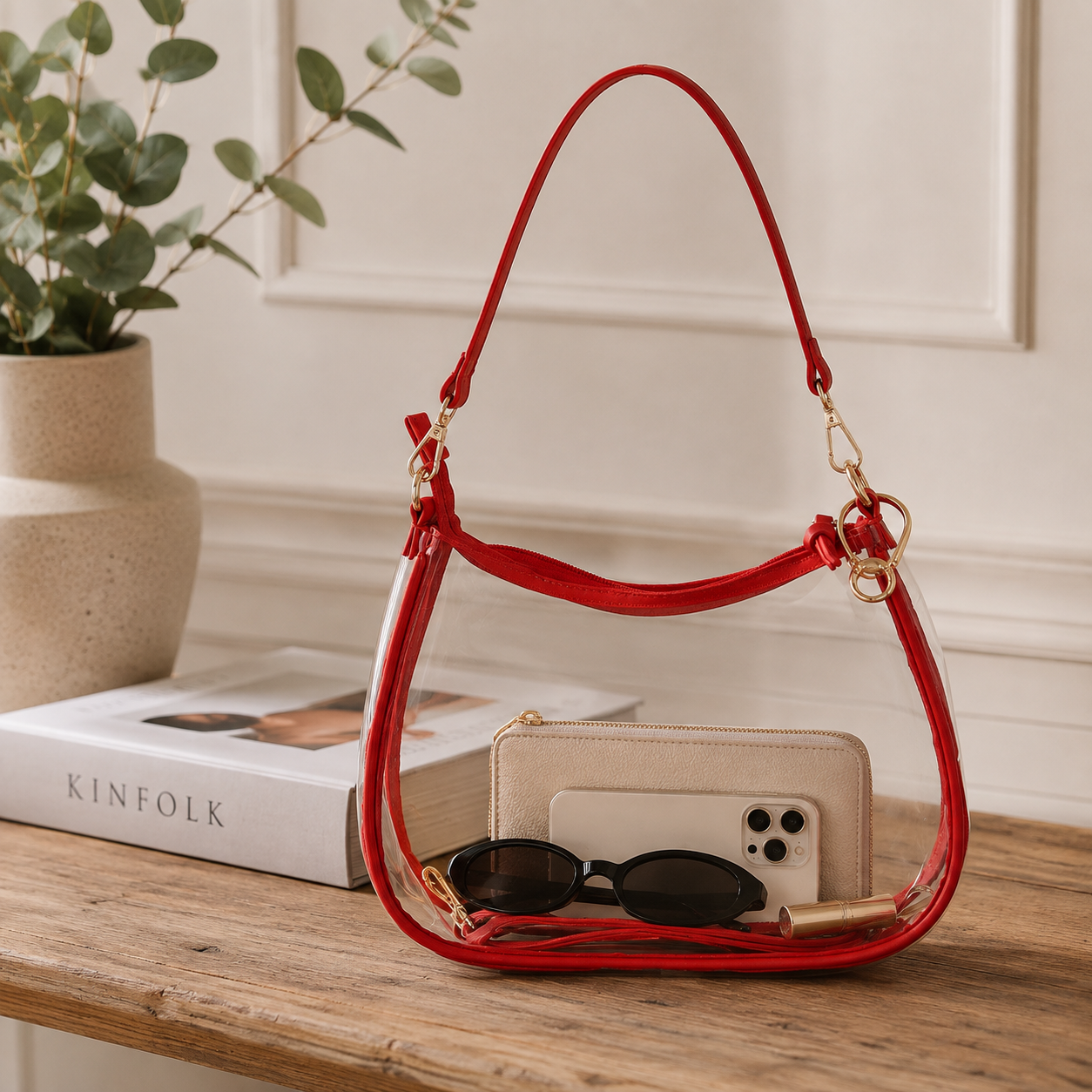 Sara Clear Purse | Red