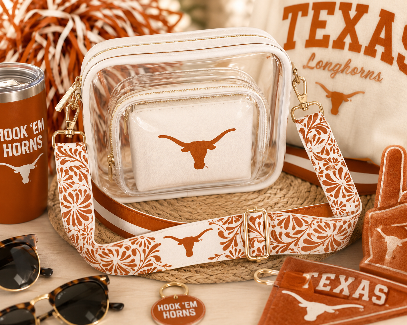 Texas Floral Purse Strap