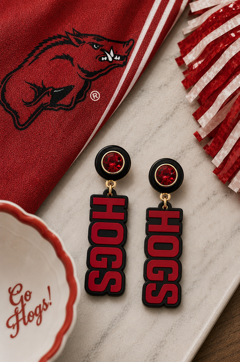 ArkansasResin Block Letter Earrings