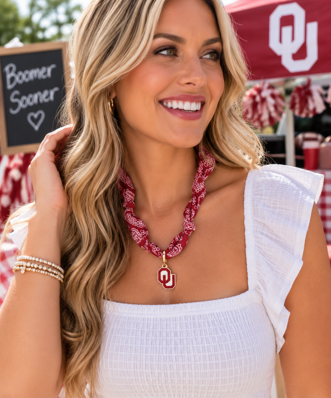 Oklahoma Sooners Logo Bandana Scarf Necklace