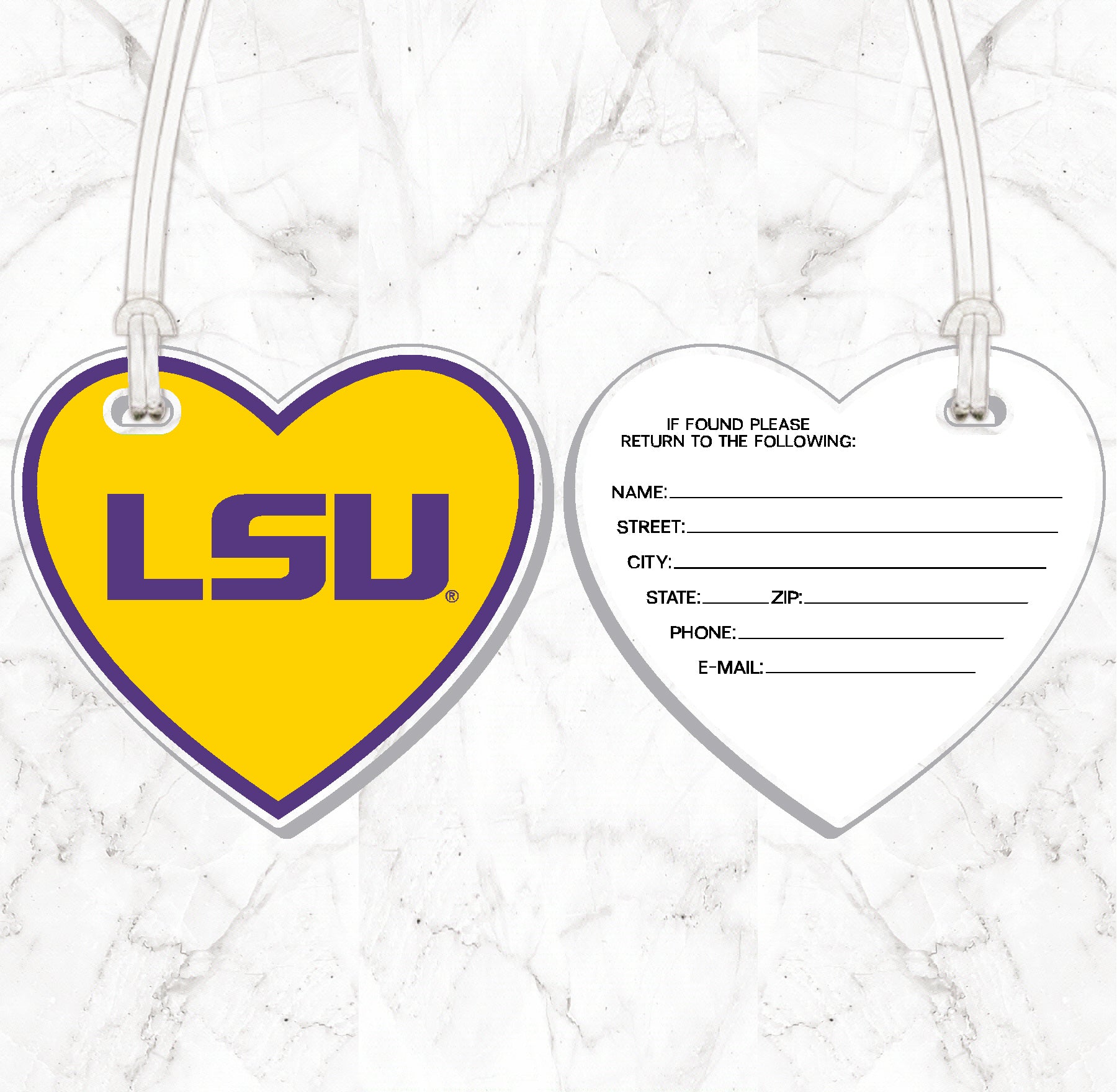 LSU Heart Luggage Tag