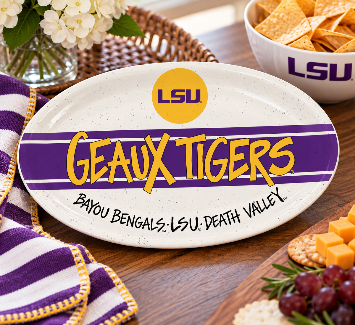 LSU Melamine Oval Plate
