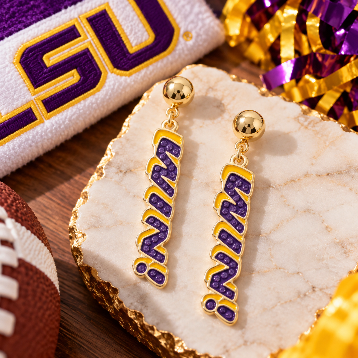 LSU Pave Earrings