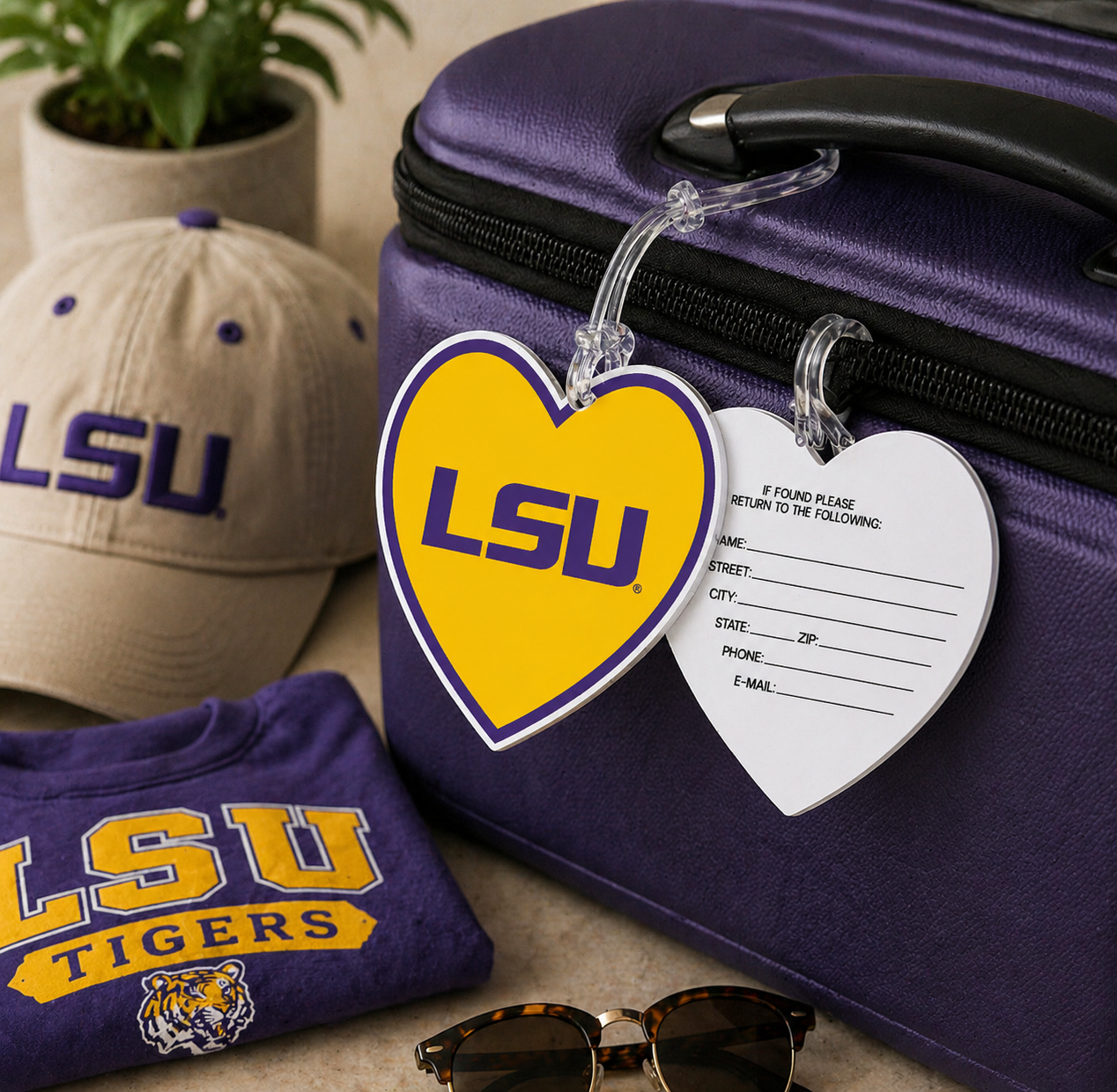 LSU Heart Luggage Tag